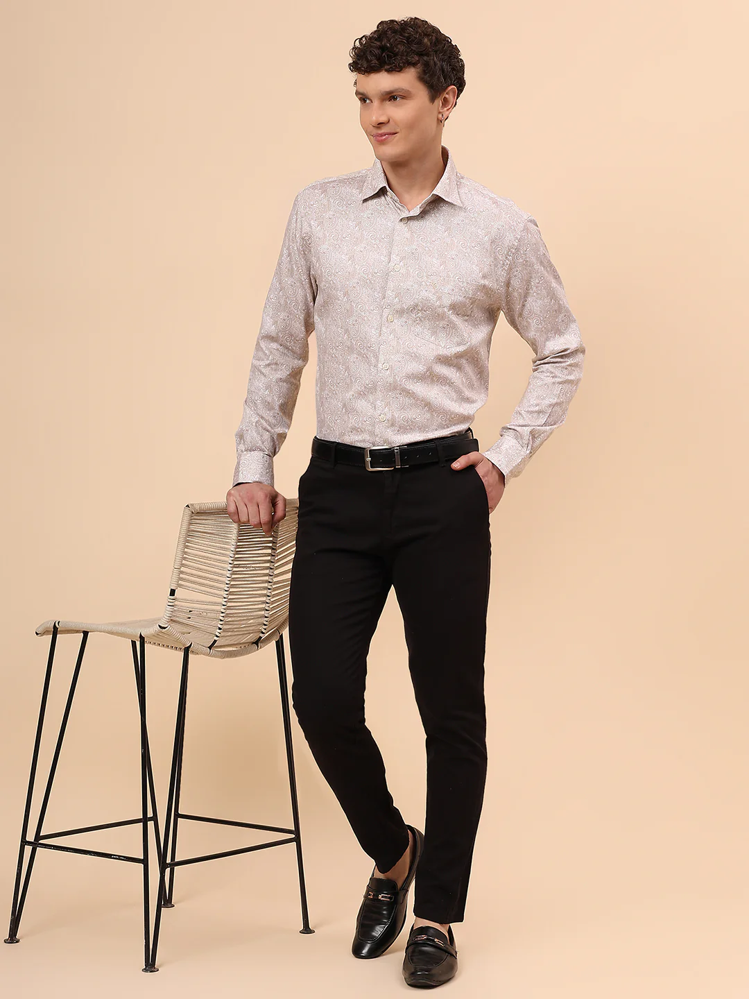Formal Shirt for Men l Breathable & Soft with Color Fastness Regular Fit Spread Collar Neck Cotton Fabric Printed Pattern - Image 2