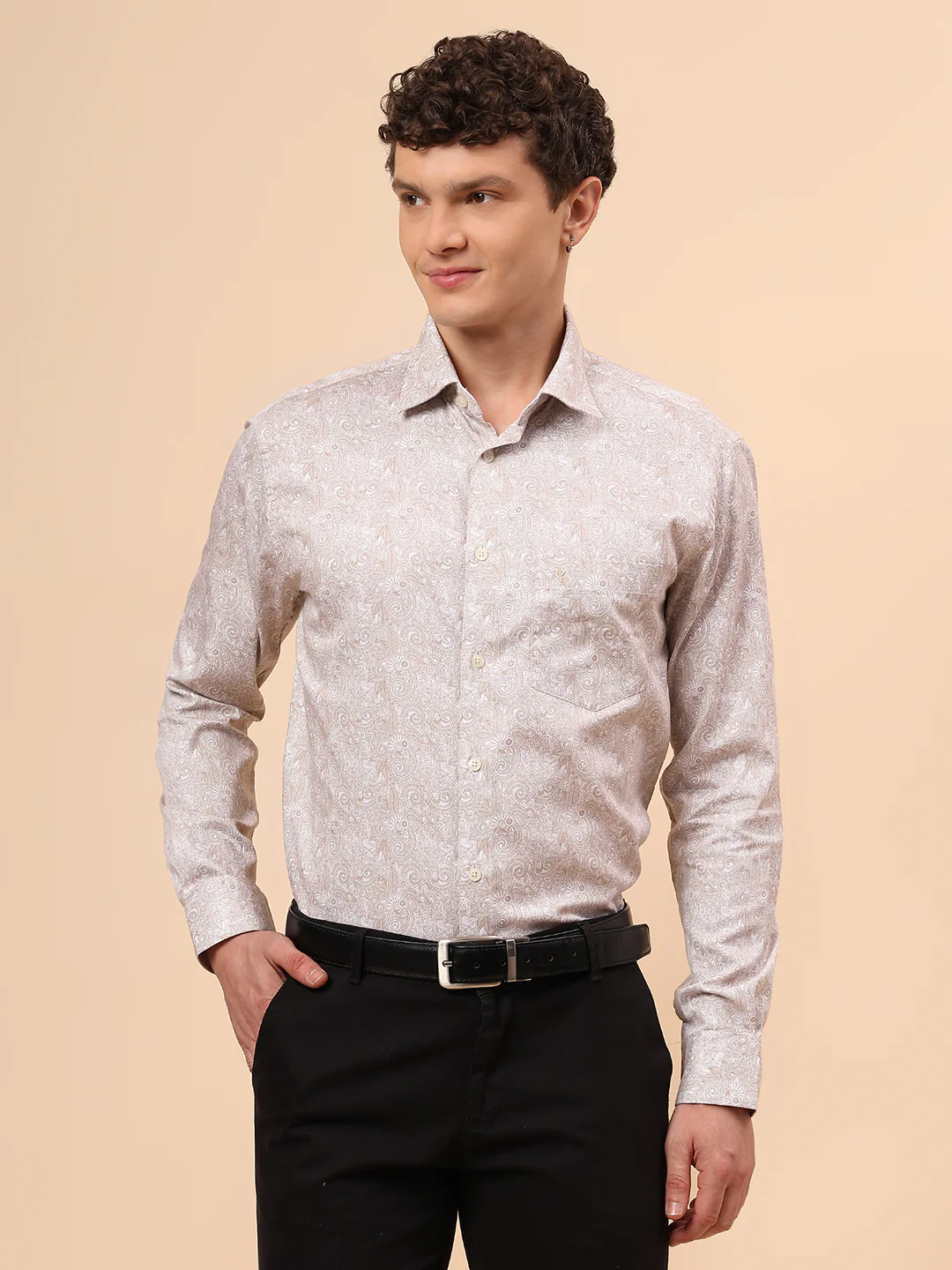 Formal Shirt for Men l Breathable & Soft with Color Fastness Regular Fit Spread Collar Neck Cotton Fabric Printed Pattern - Image 3