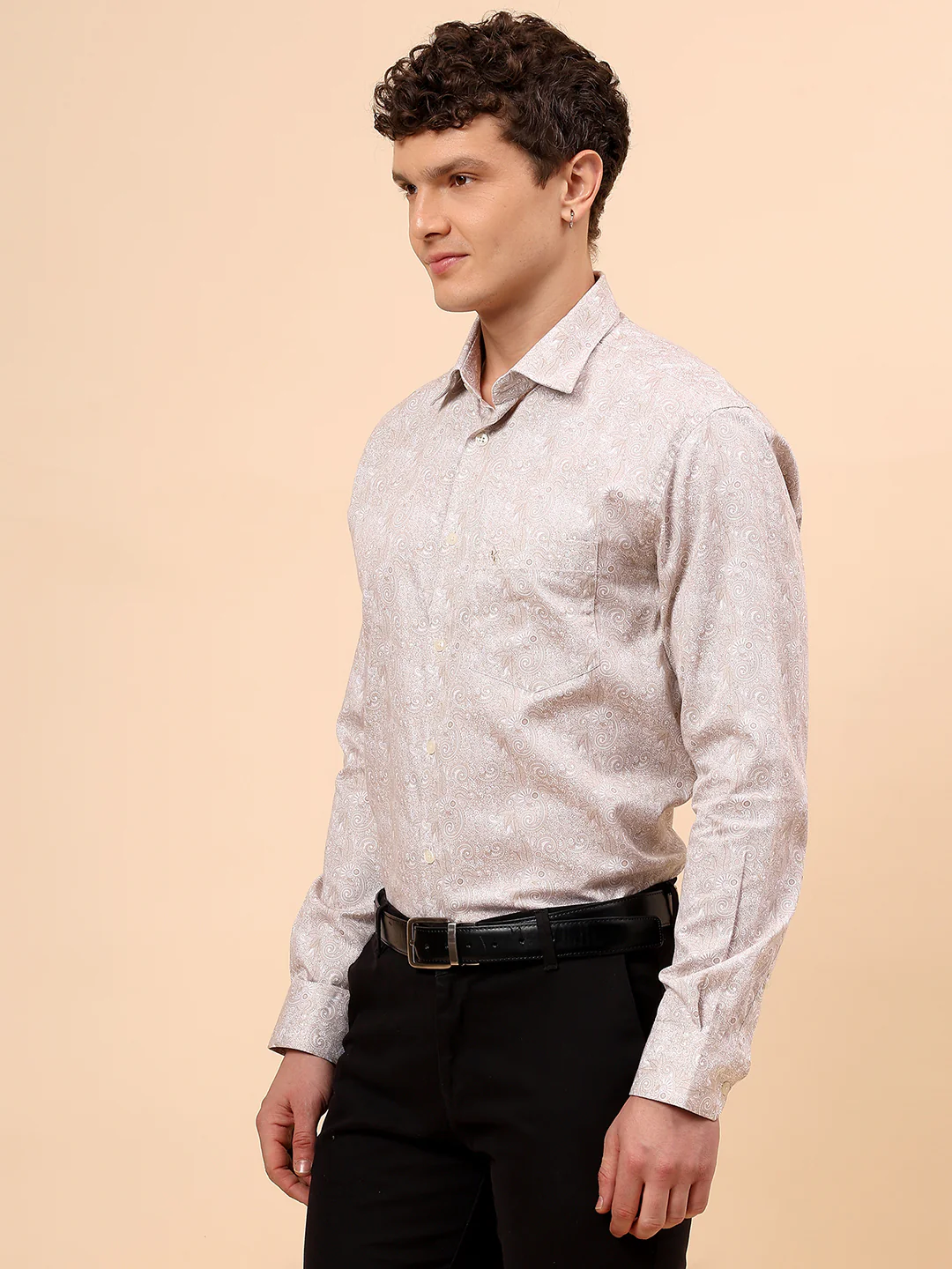 Formal Shirt for Men l Breathable & Soft with Color Fastness Regular Fit Spread Collar Neck Cotton Fabric Printed Pattern - Image 4