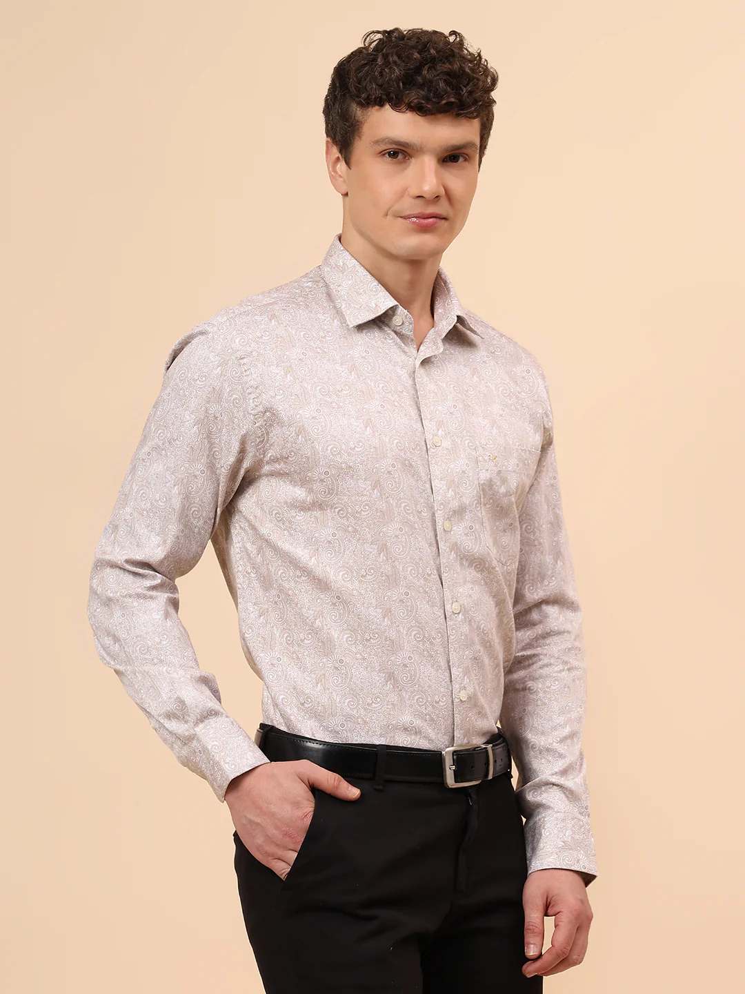 Formal Shirt for Men l Breathable & Soft with Color Fastness Regular Fit Spread Collar Neck Cotton Fabric Printed Pattern - Image 5