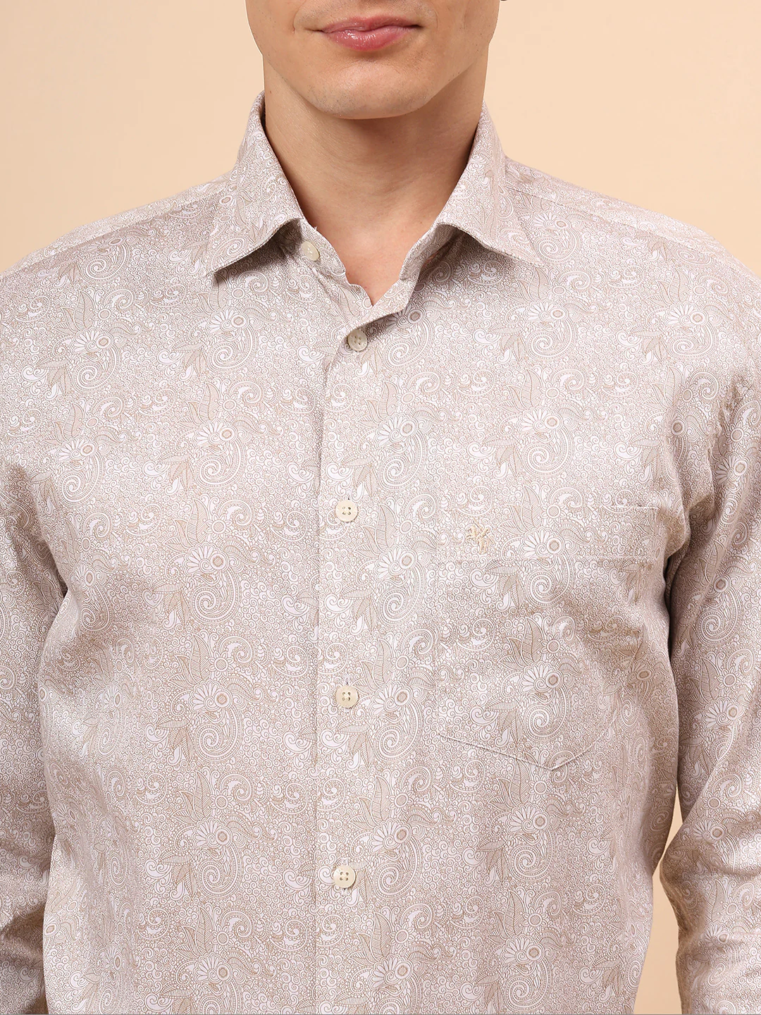 Formal Shirt for Men l Breathable & Soft with Color Fastness Regular Fit Spread Collar Neck Cotton Fabric Printed Pattern - Image 7