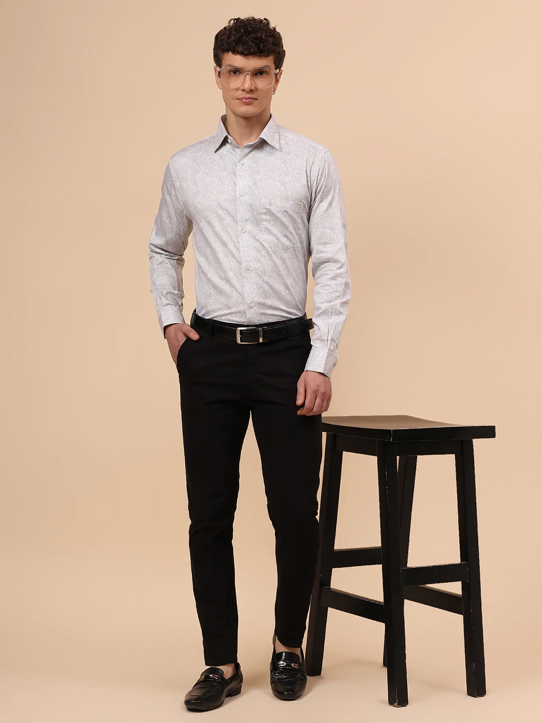 Formal Shirt for Men l Breathable & Soft with Color Fastness Regular Fit Spread Collar Neck Cotton Fabric Printed Pattern - Image 2