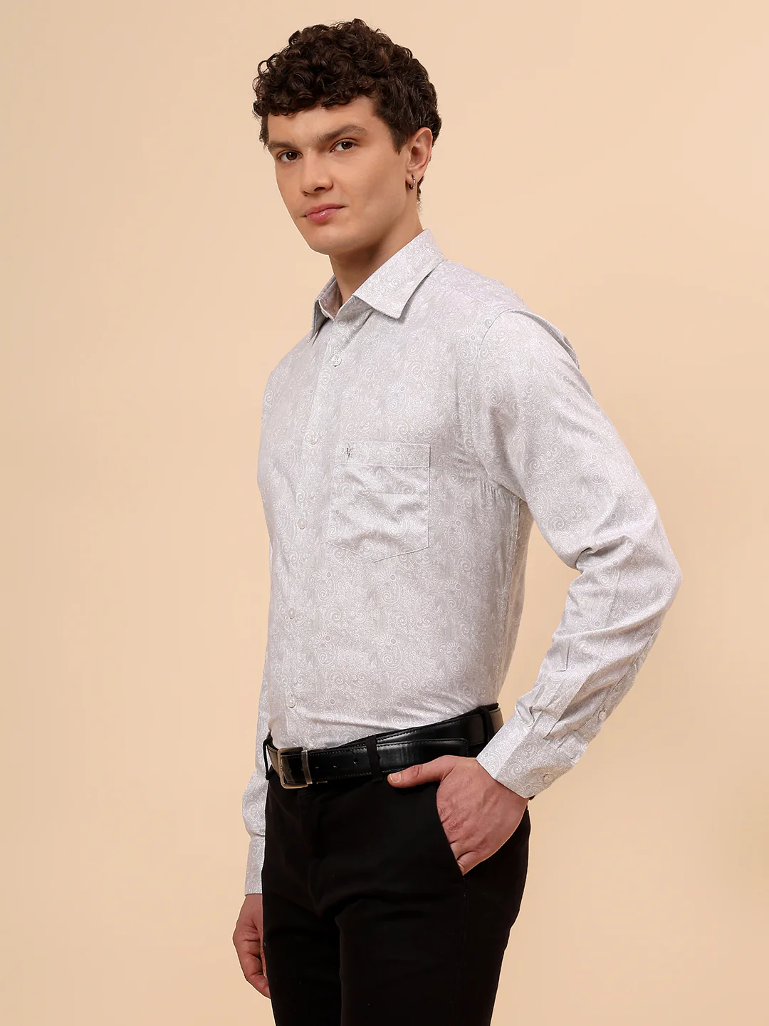 Formal Shirt for Men l Breathable & Soft with Color Fastness Regular Fit Spread Collar Neck Cotton Fabric Printed Pattern - Image 4