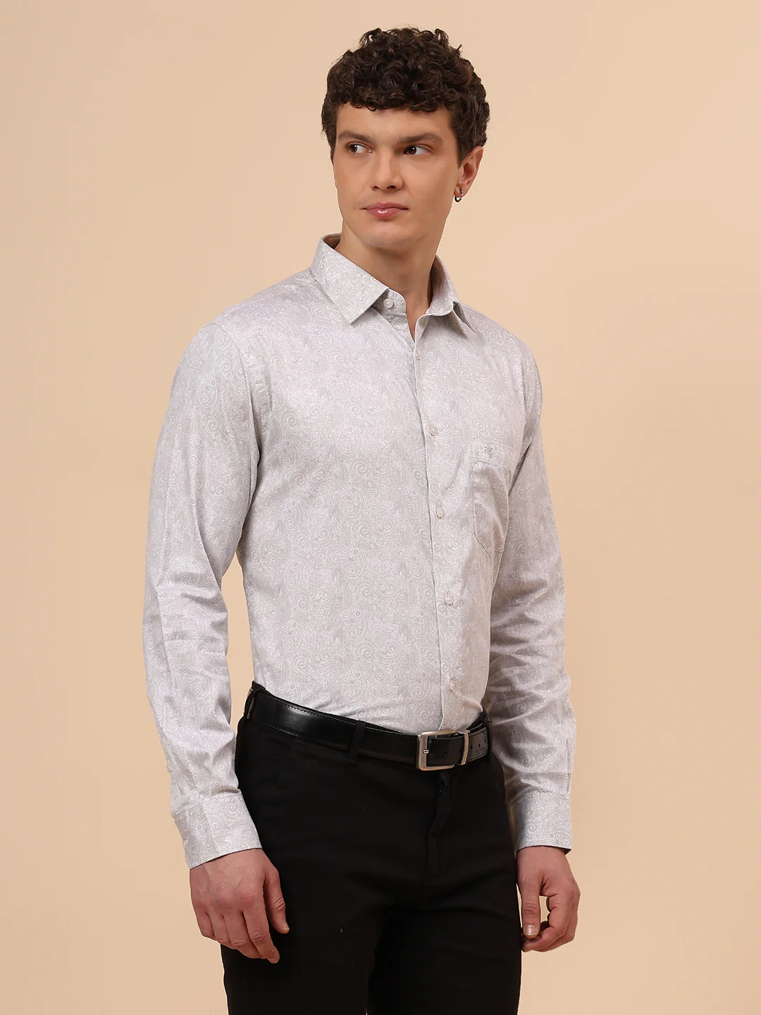 Formal Shirt for Men l Breathable & Soft with Color Fastness Regular Fit Spread Collar Neck Cotton Fabric Printed Pattern - Image 5