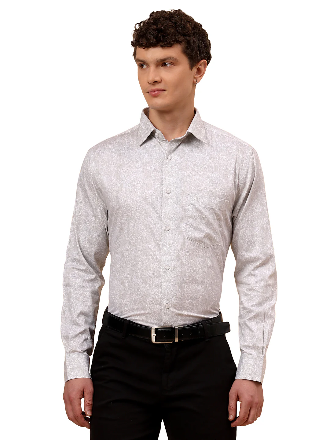 Formal Shirt for Men l Breathable & Soft with Color Fastness Regular Fit Spread Collar Neck Cotton Fabric Printed Pattern - Image 9