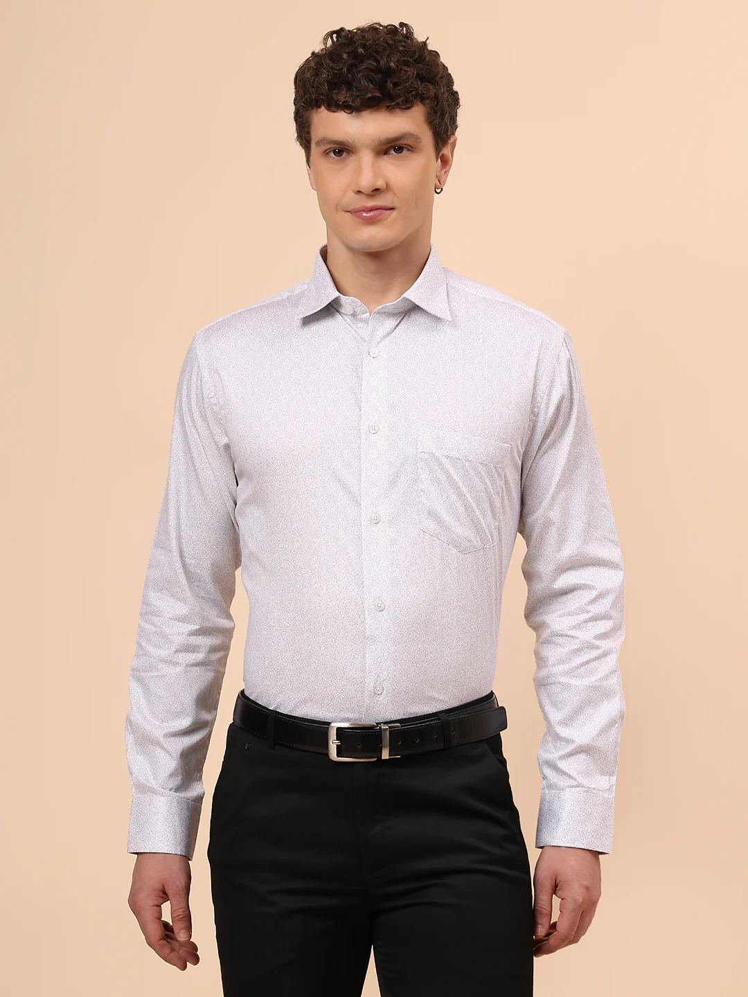 Formal Shirt for Men l Breathable & Soft with Color Fastness Regular Fit Spread Collar Neck Cotton Fabric Printed Pattern - Image 3