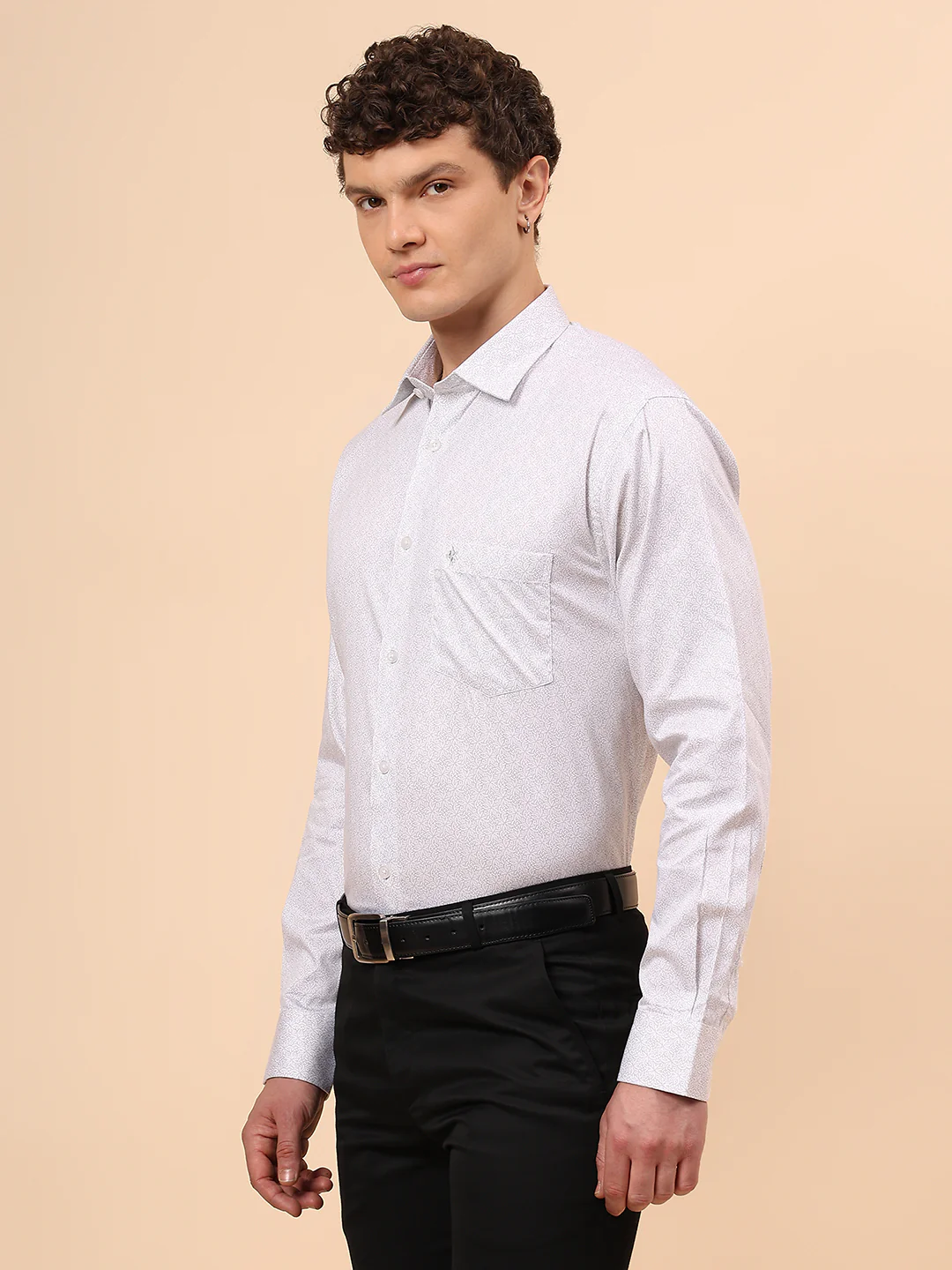 Formal Shirt for Men l Breathable & Soft with Color Fastness Regular Fit Spread Collar Neck Cotton Fabric Printed Pattern - Image 4