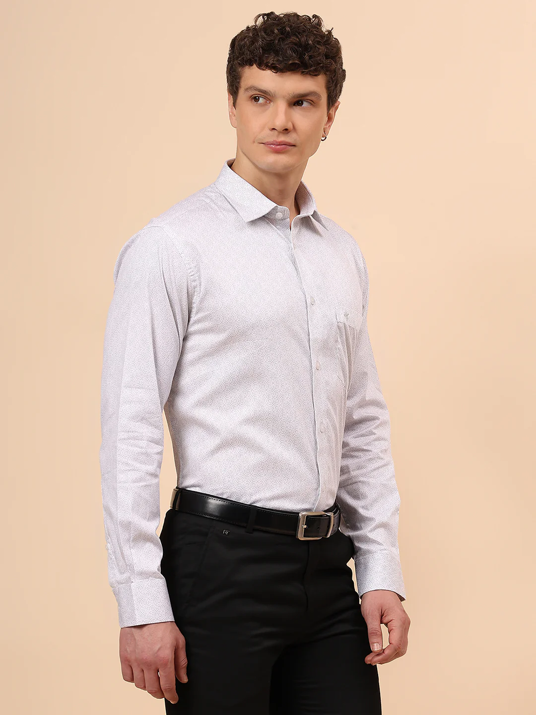 Formal Shirt for Men l Breathable & Soft with Color Fastness Regular Fit Spread Collar Neck Cotton Fabric Printed Pattern - Image 5