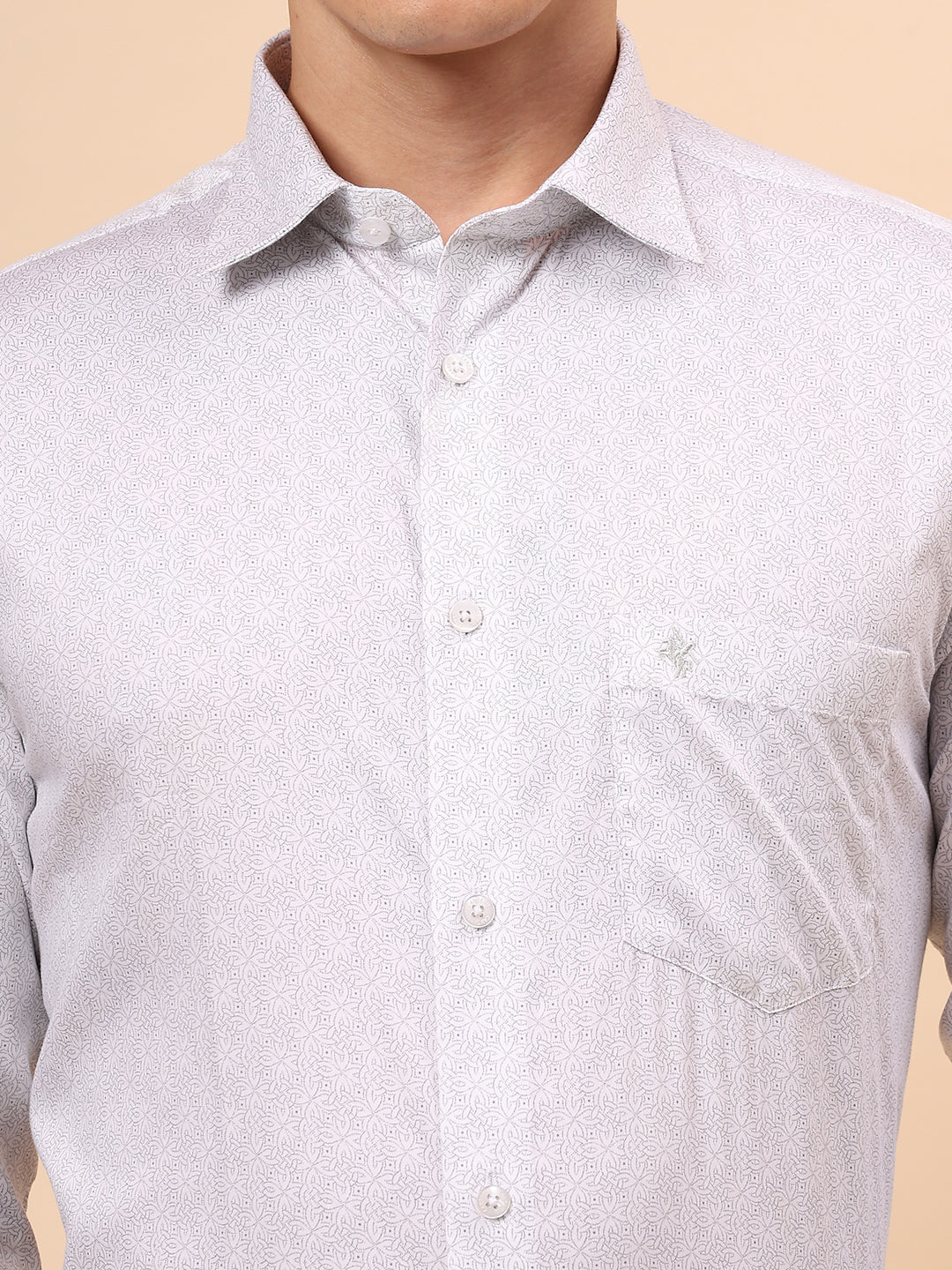 Formal Shirt for Men l Breathable & Soft with Color Fastness Regular Fit Spread Collar Neck Cotton Fabric Printed Pattern - Image 7