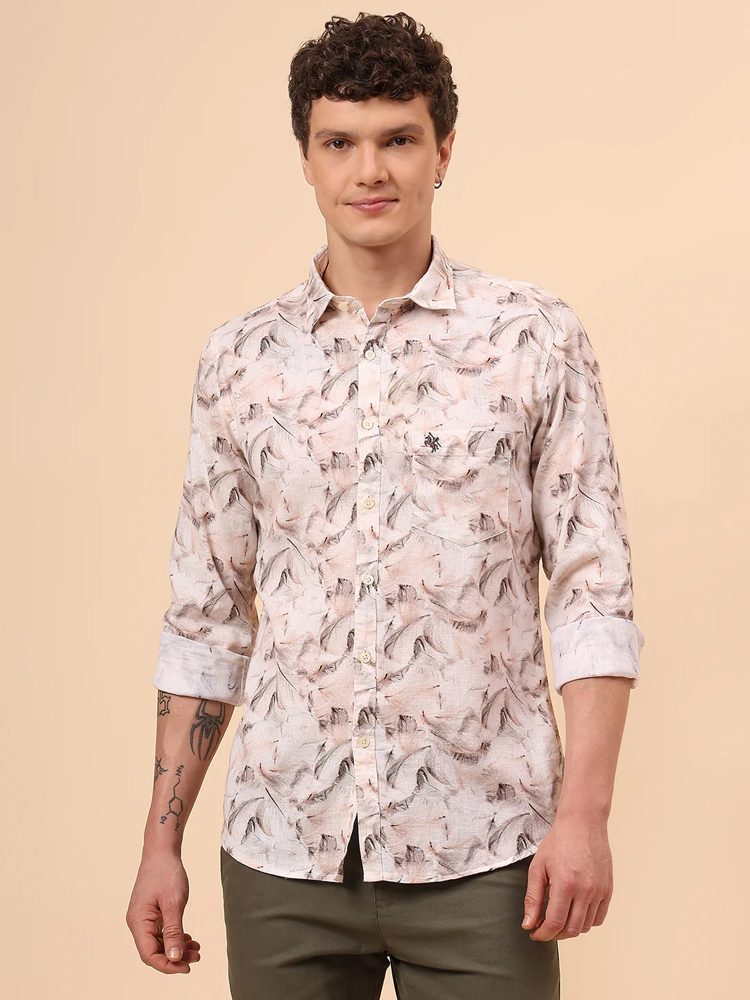 Casual Shirt for Men | Breathable & Soft with Color Fastness Regular Fit Spread Collar Neck Cotton Fabric Printed Pattern - Image 3