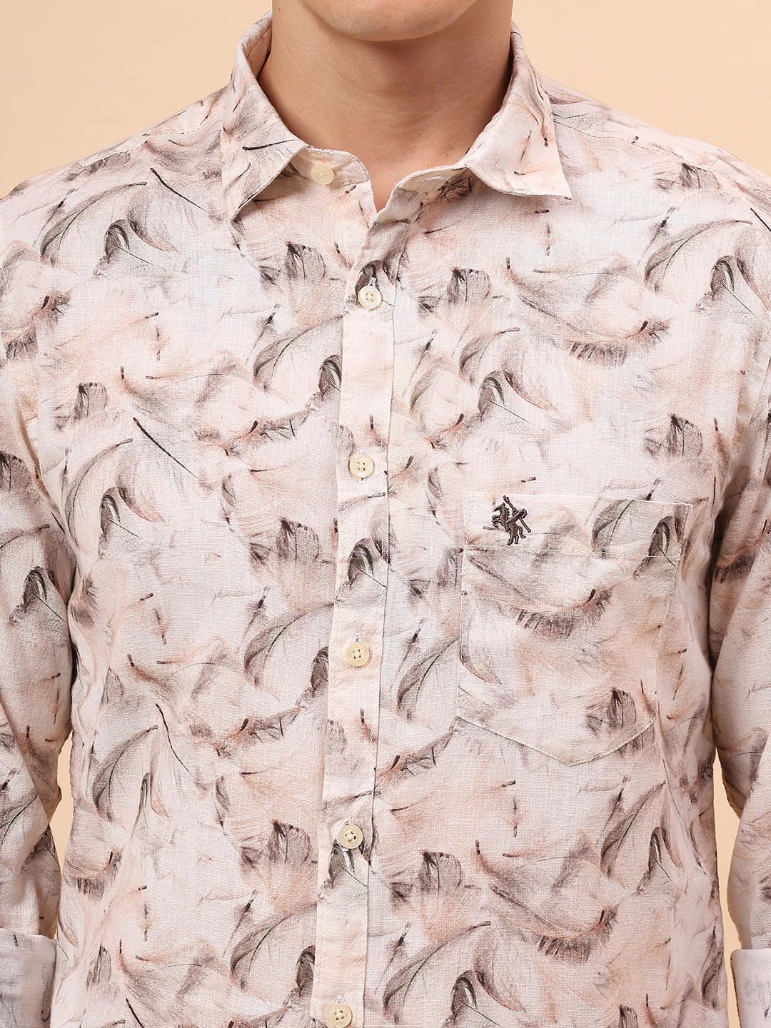 Casual Shirt for Men | Breathable & Soft with Color Fastness Regular Fit Spread Collar Neck Cotton Fabric Printed Pattern - Image 7