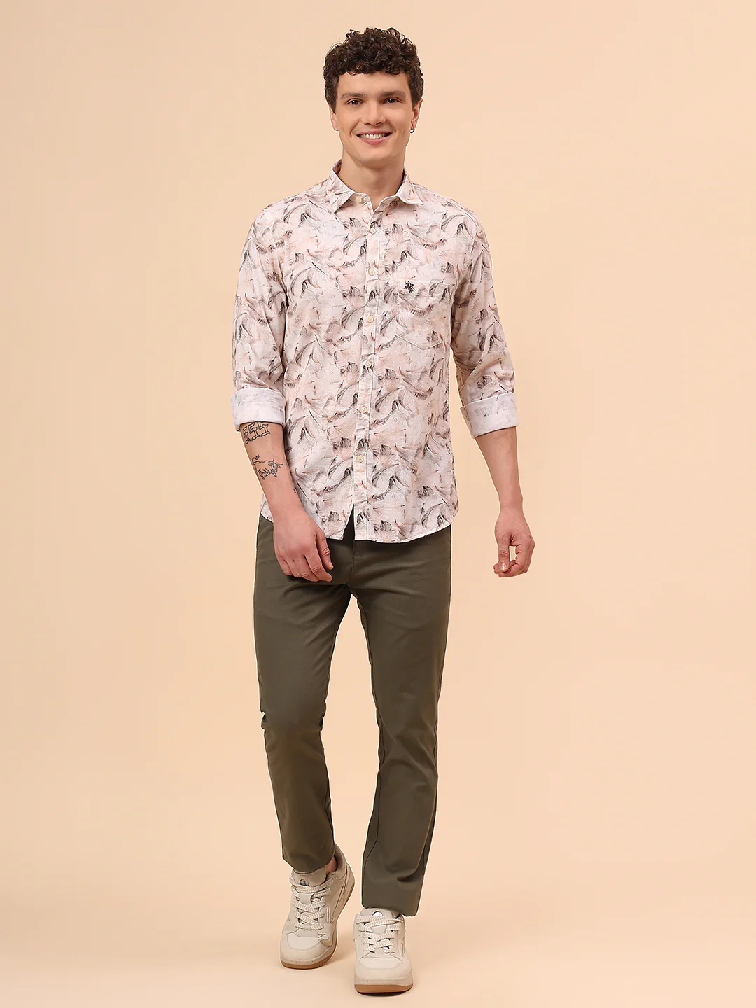 Casual Shirt for Men | Breathable & Soft with Color Fastness Regular Fit Spread Collar Neck Cotton Fabric Printed Pattern - Image 8