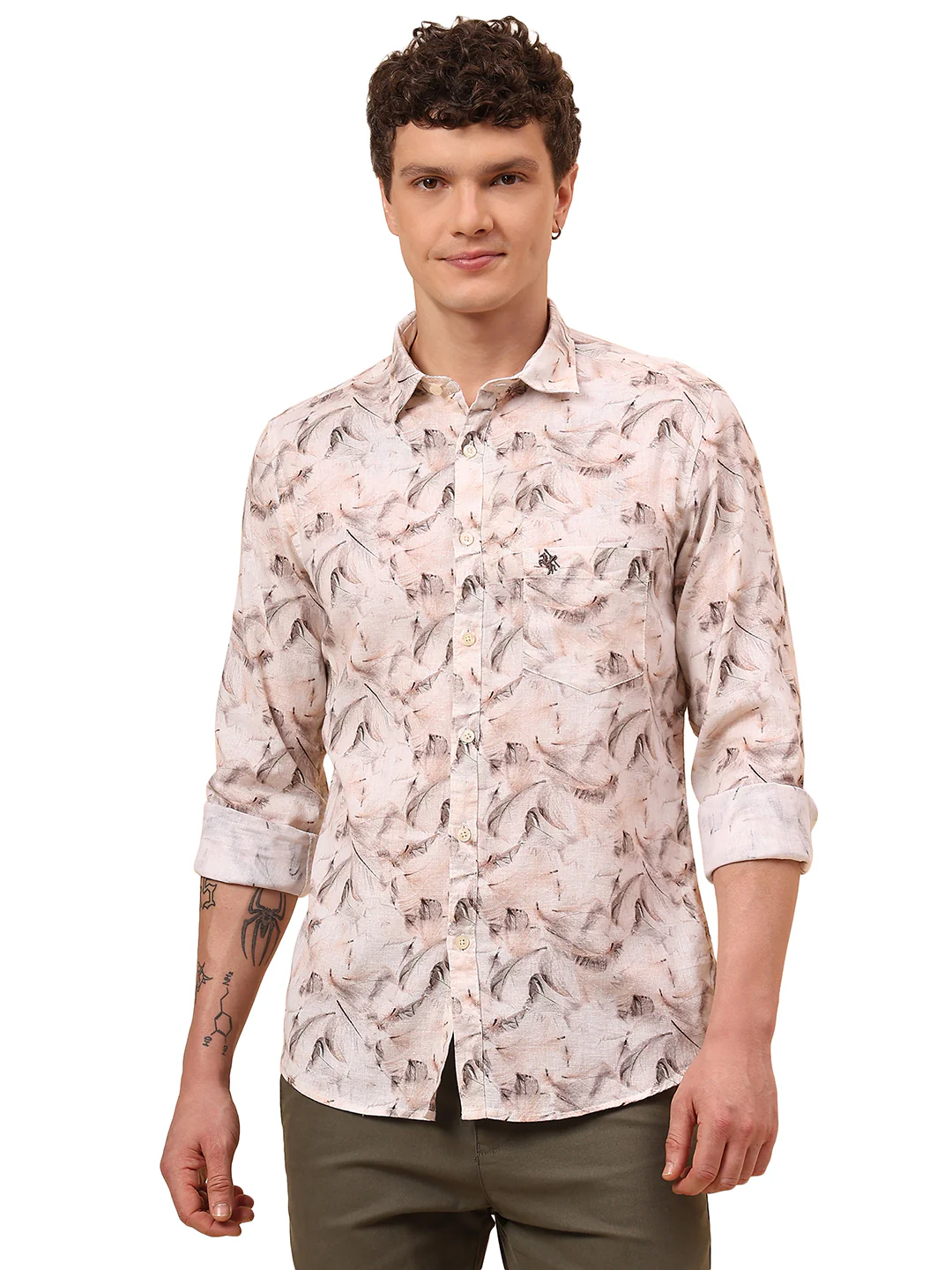 Casual Shirt for Men | Breathable & Soft with Color Fastness Regular Fit Spread Collar Neck Cotton Fabric Printed Pattern - Image 9