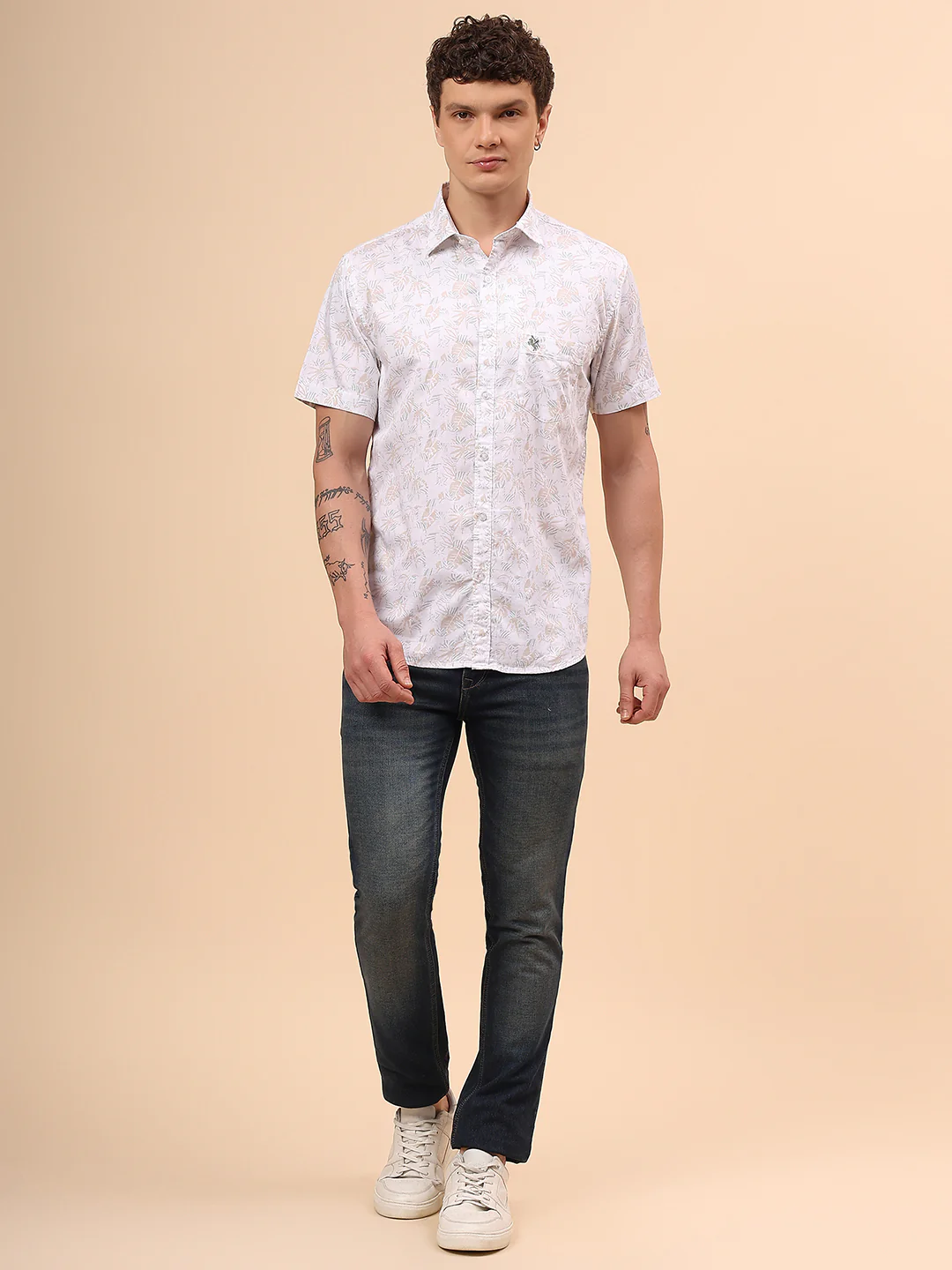 Casual Shirt for Men | Breathable & Soft with Color Fastness Regular Fit Spread Collar Neck Cotton Fabric Printed Pattern - Image 8