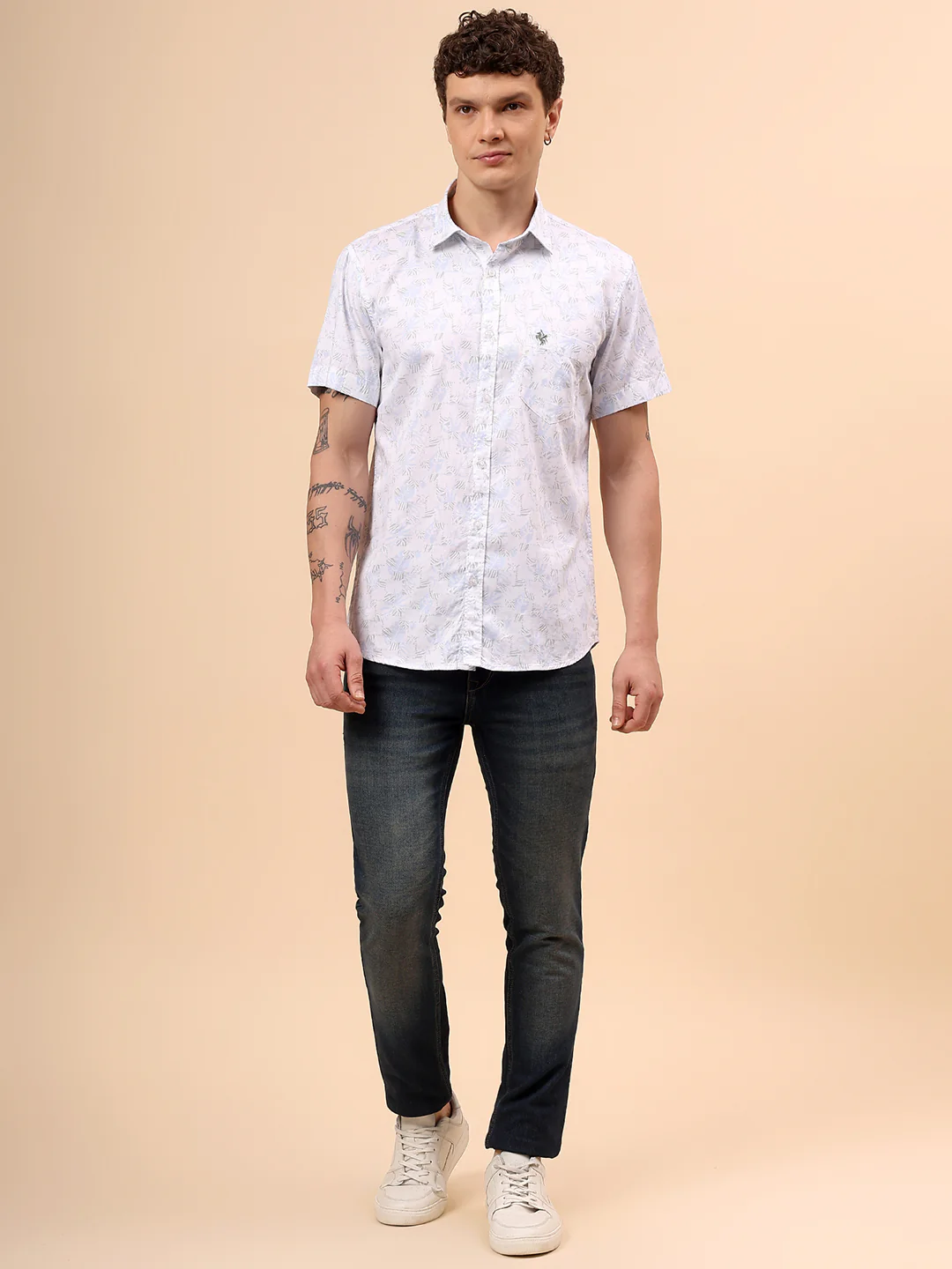 Casual Shirt for Men | Breathable & Soft with Color Fastness Regular Fit Spread Collar Neck Cotton Fabric Printed Pattern - Image 8