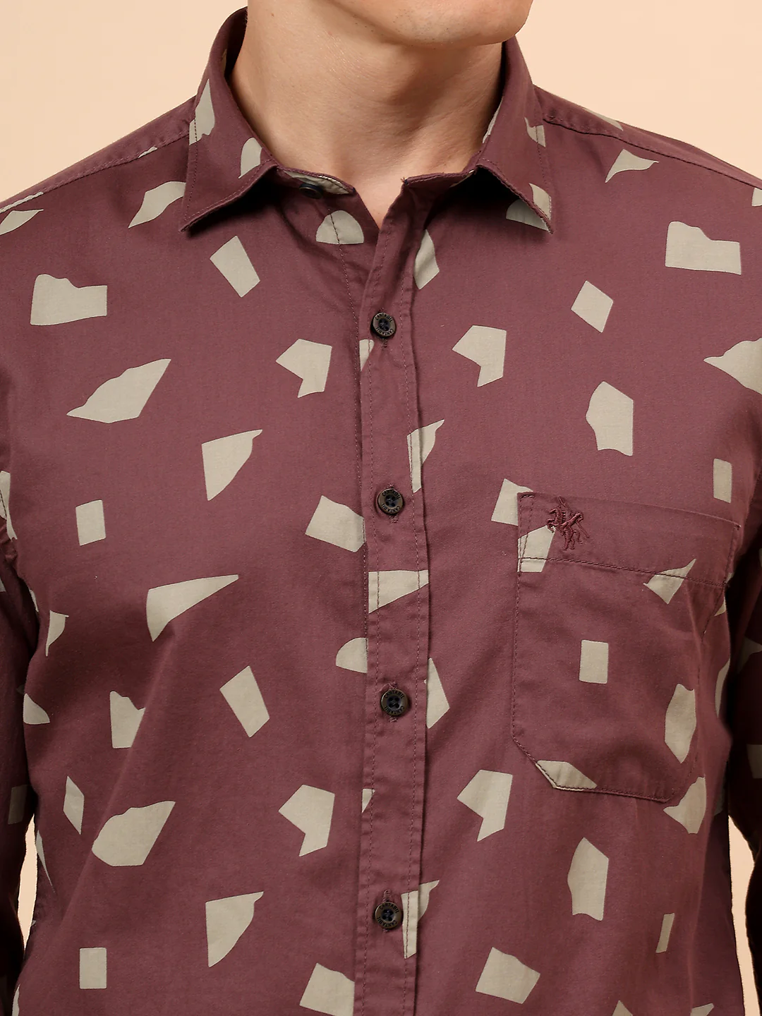Casual Shirt for Men | Breathable & Soft with Color Fastness Regular Fit Spread Collar Neck Cotton Fabric Printed Pattern - Image 7