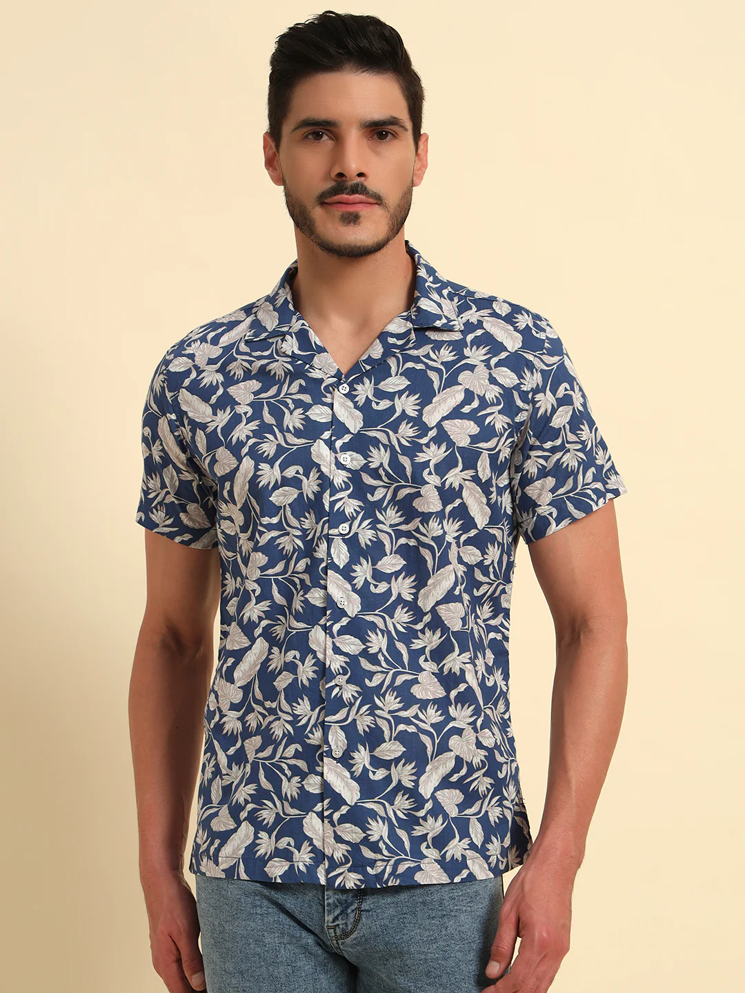 Casual Shirt for Men | Breathable & Soft with Color Fastness Regular Fit Spread Collar Neck Cotton Fabric Printed Pattern - Image 2