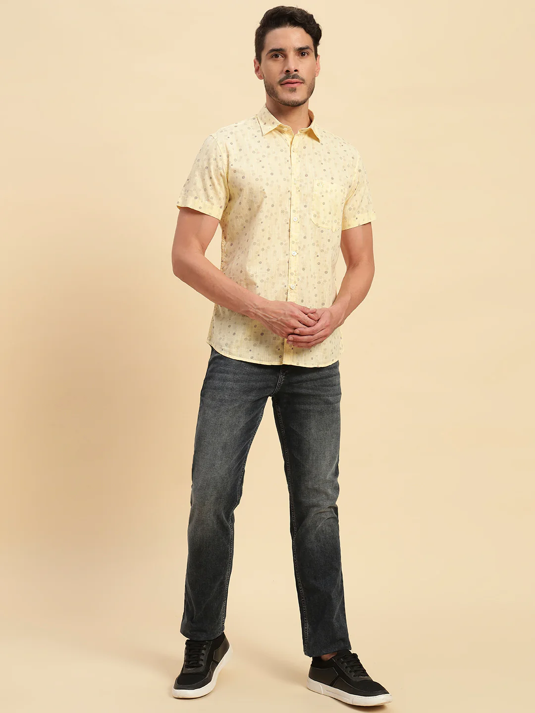Casual Shirt for Men | Breathable & Soft with Color Fastness Regular Fit Spread Collar Neck Cotton Fabric Printed Pattern - Image 6