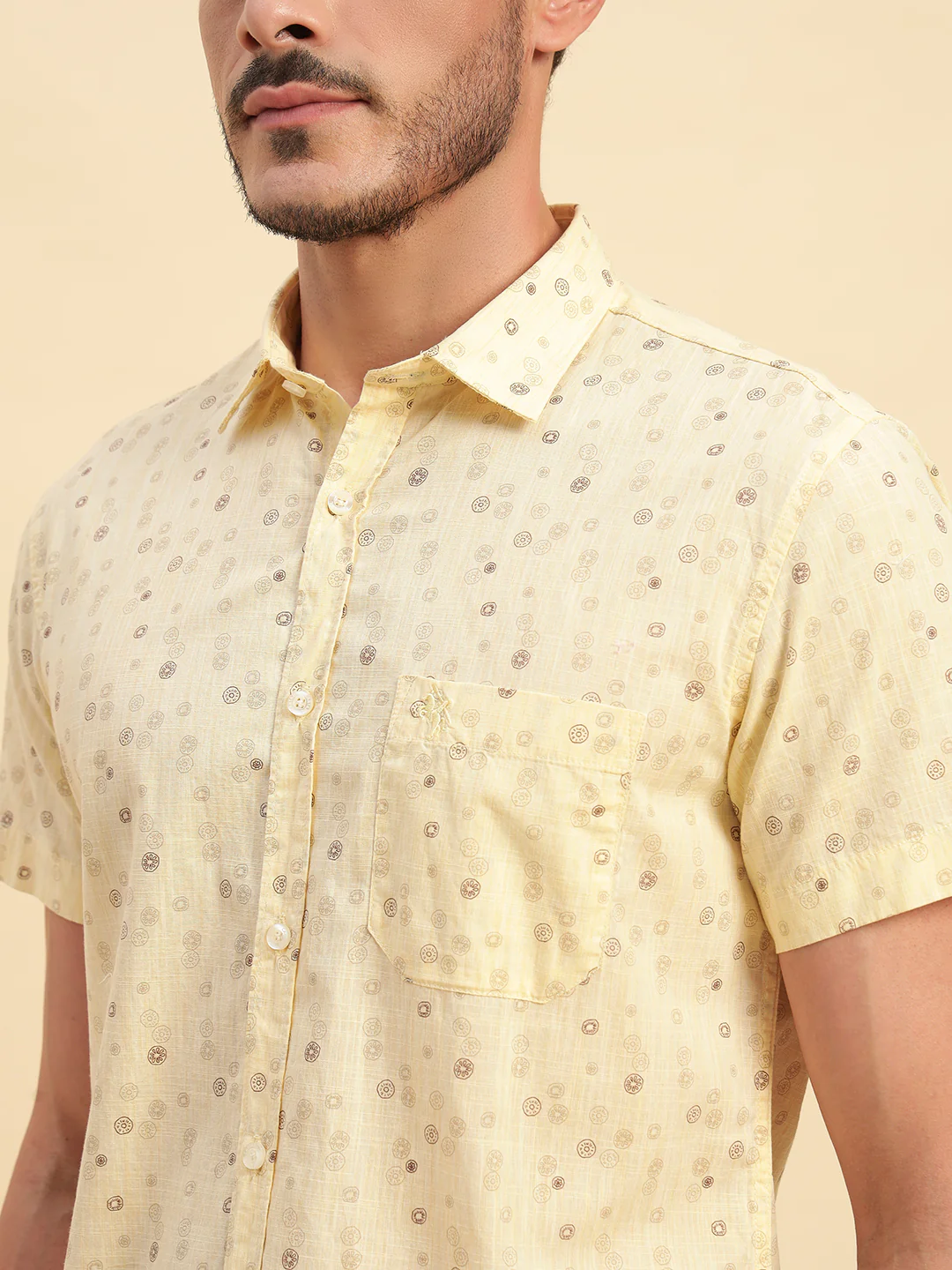 Casual Shirt for Men | Breathable & Soft with Color Fastness Regular Fit Spread Collar Neck Cotton Fabric Printed Pattern - Image 8