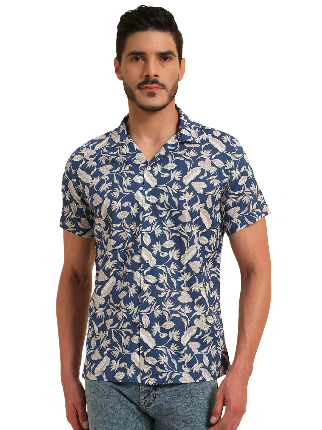 Casual Shirt for Men | Breathable & Soft with Color Fastness Regular Fit Spread Collar Neck Cotton Fabric Printed Pattern - Image 3