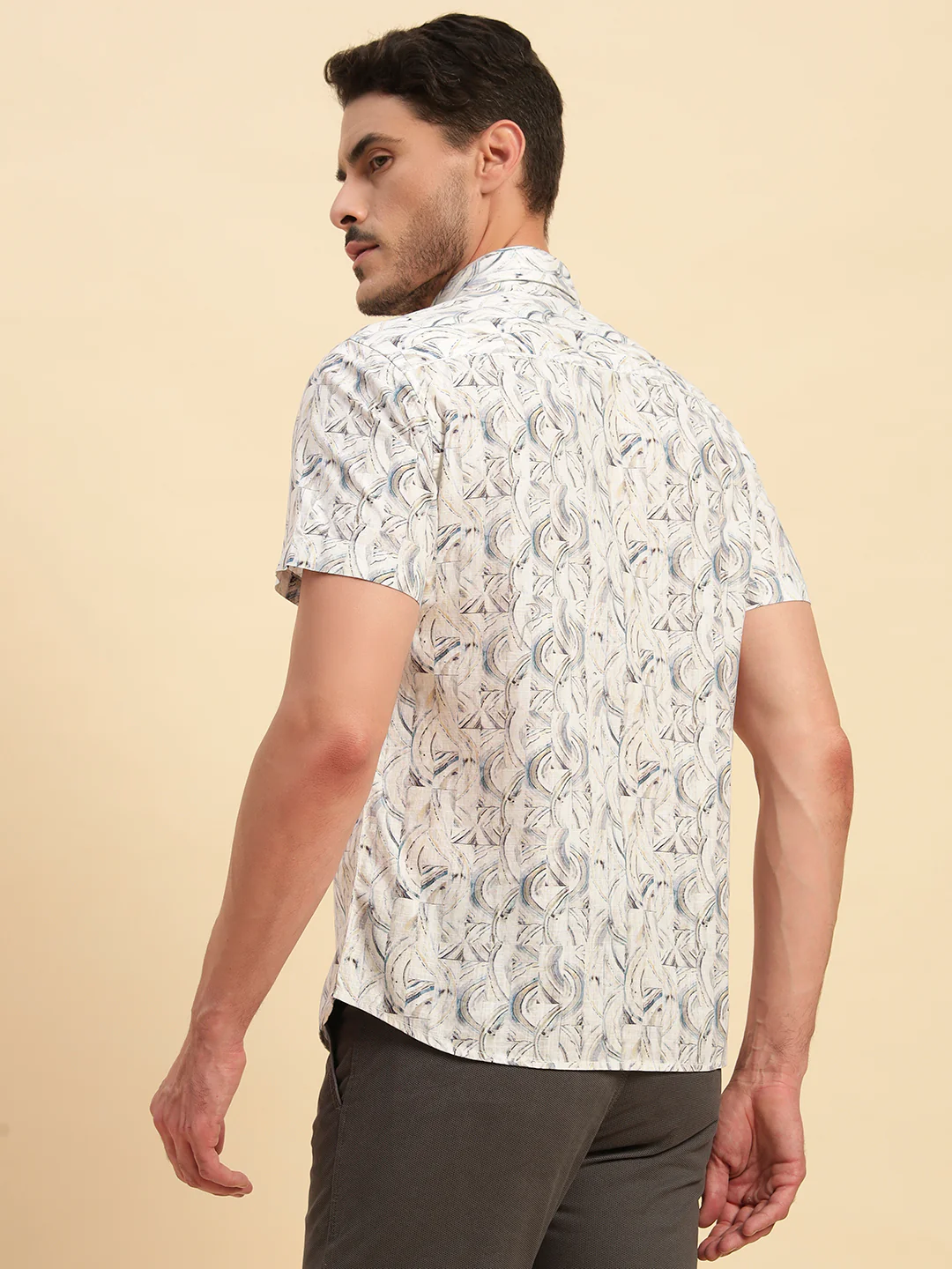 Casual Shirt for Men | Breathable & Soft with Color Fastness Regular Fit Spread Collar Neck Cotton Fabric Printed Pattern - Image 6