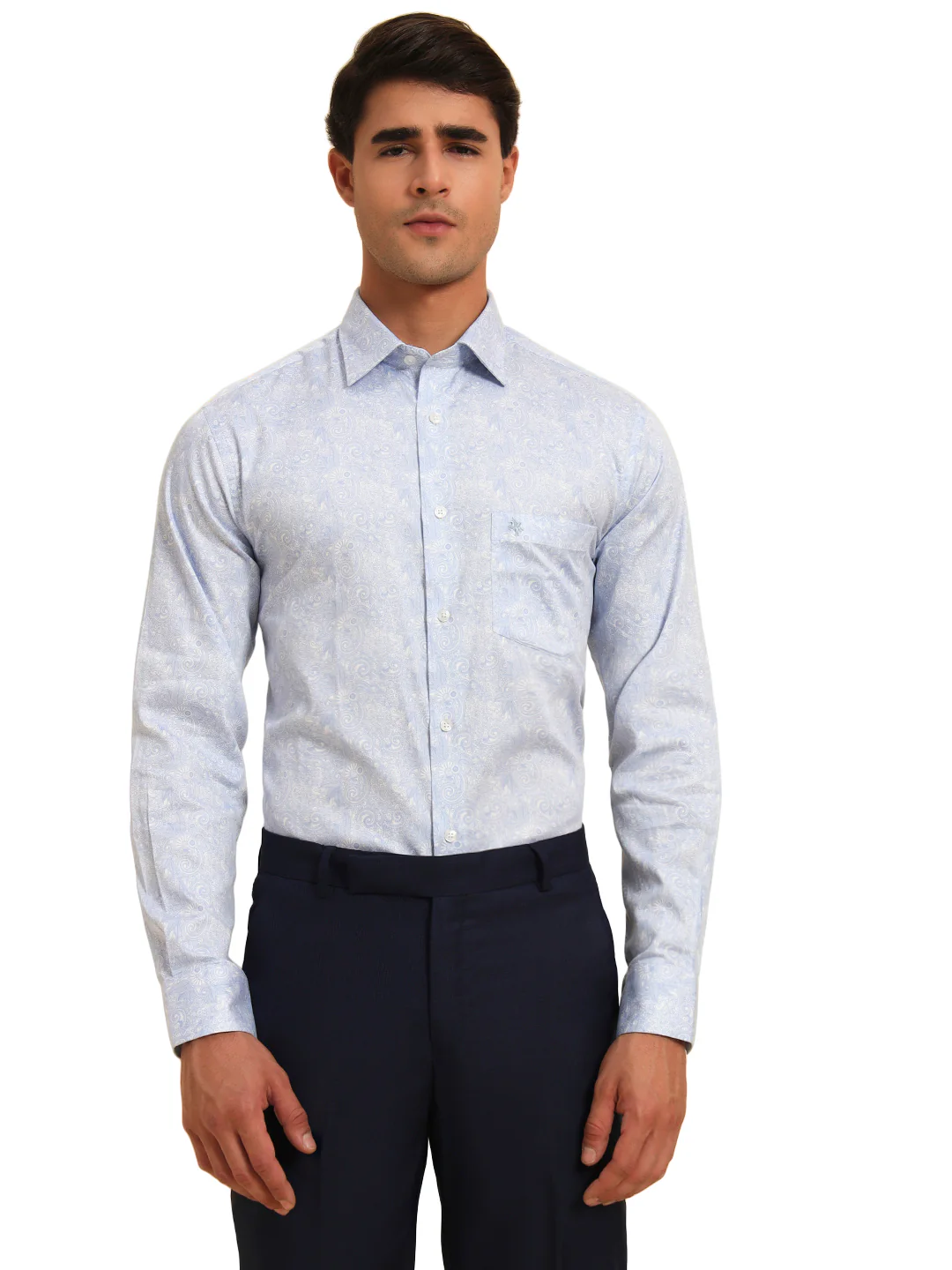 Formal Shirt for Men l Breathable & Soft with Color Fastness Regular Fit Spread Collar Neck Cotton Fabric Printed Pattern - Image 2