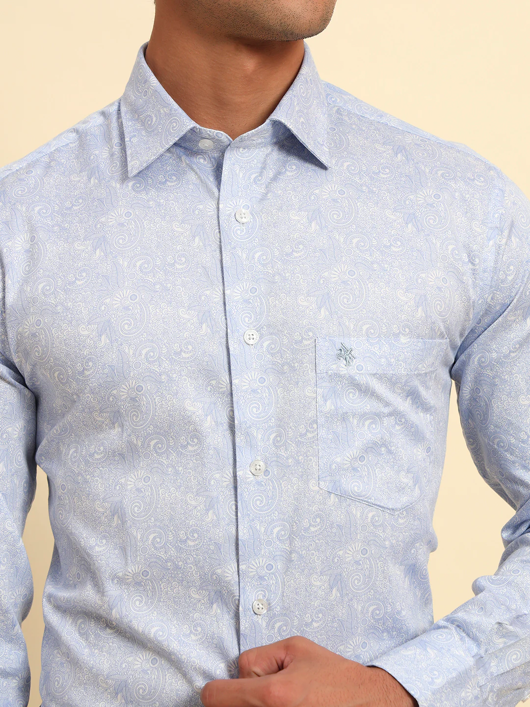 Formal Shirt for Men l Breathable & Soft with Color Fastness Regular Fit Spread Collar Neck Cotton Fabric Printed Pattern - Image 7