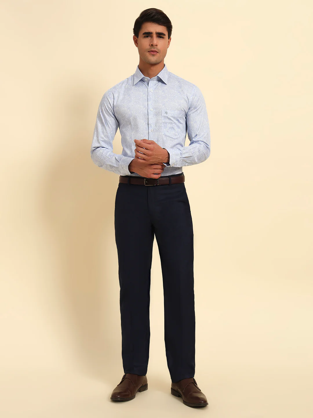Formal Shirt for Men l Breathable & Soft with Color Fastness Regular Fit Spread Collar Neck Cotton Fabric Printed Pattern - Image 9