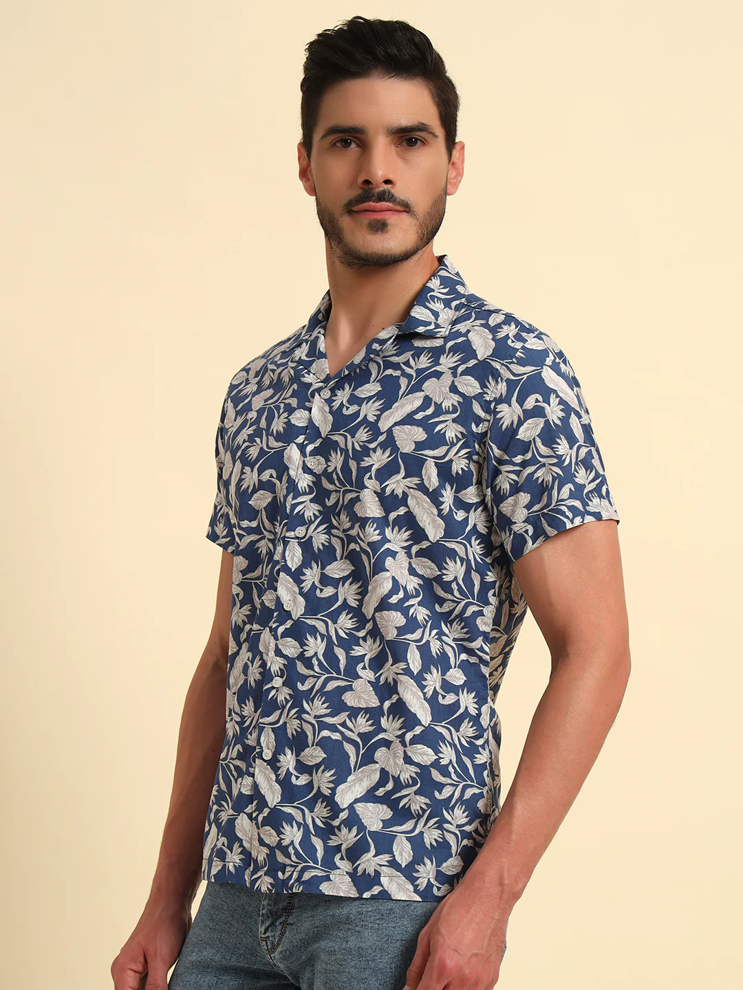 Casual Shirt for Men | Breathable & Soft with Color Fastness Regular Fit Spread Collar Neck Cotton Fabric Printed Pattern - Image 5