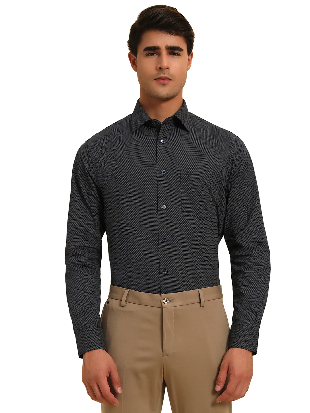 Formal Shirt for Men l Breathable & Soft with Color Fastness Regular Fit Spread Collar Neck Cotton Fabric Printed Pattern - Image 2