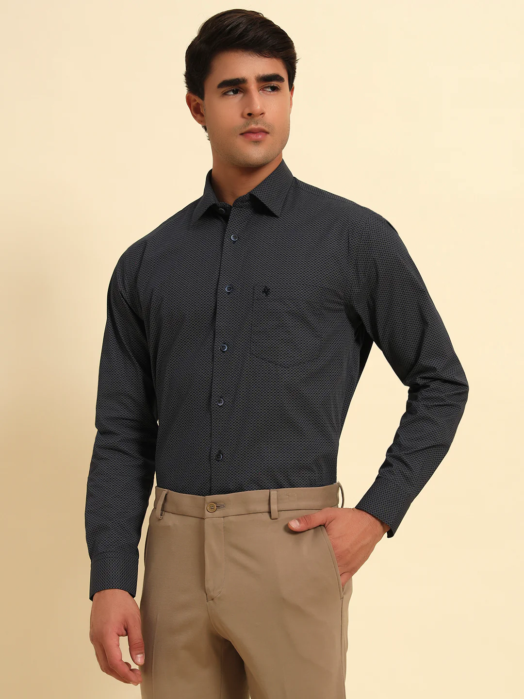 Formal Shirt for Men l Breathable & Soft with Color Fastness Regular Fit Spread Collar Neck Cotton Fabric Printed Pattern - Image 4