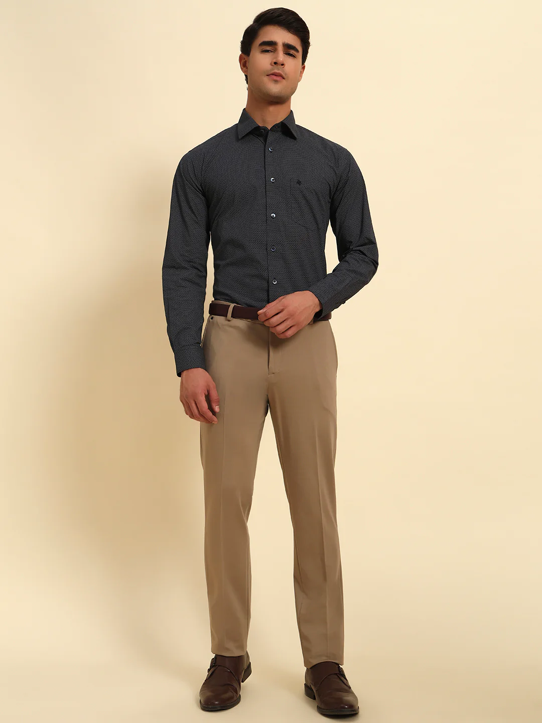 Formal Shirt for Men l Breathable & Soft with Color Fastness Regular Fit Spread Collar Neck Cotton Fabric Printed Pattern - Image 8