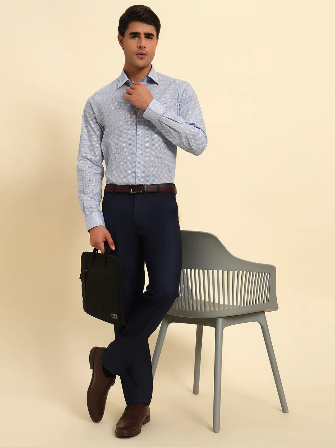 Formal Shirt for Men l Breathable & Soft with Color Fastness Regular Fit Spread Collar Neck Cotton Fabric Printed Pattern - Image 2