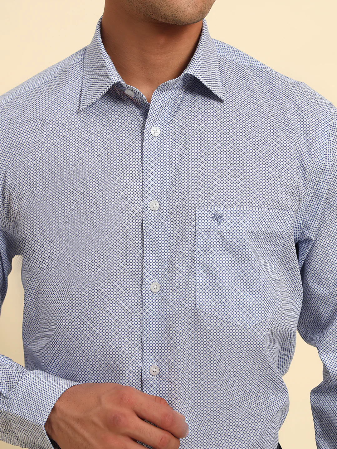 Formal Shirt for Men l Breathable & Soft with Color Fastness Regular Fit Spread Collar Neck Cotton Fabric Printed Pattern - Image 8