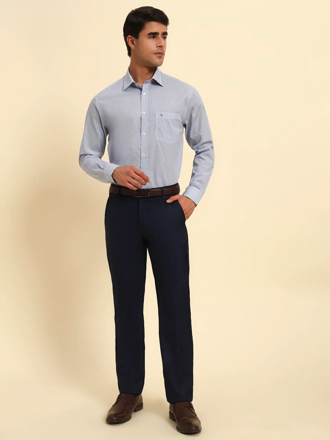 Formal Shirt for Men l Breathable & Soft with Color Fastness Regular Fit Spread Collar Neck Cotton Fabric Printed Pattern - Image 9