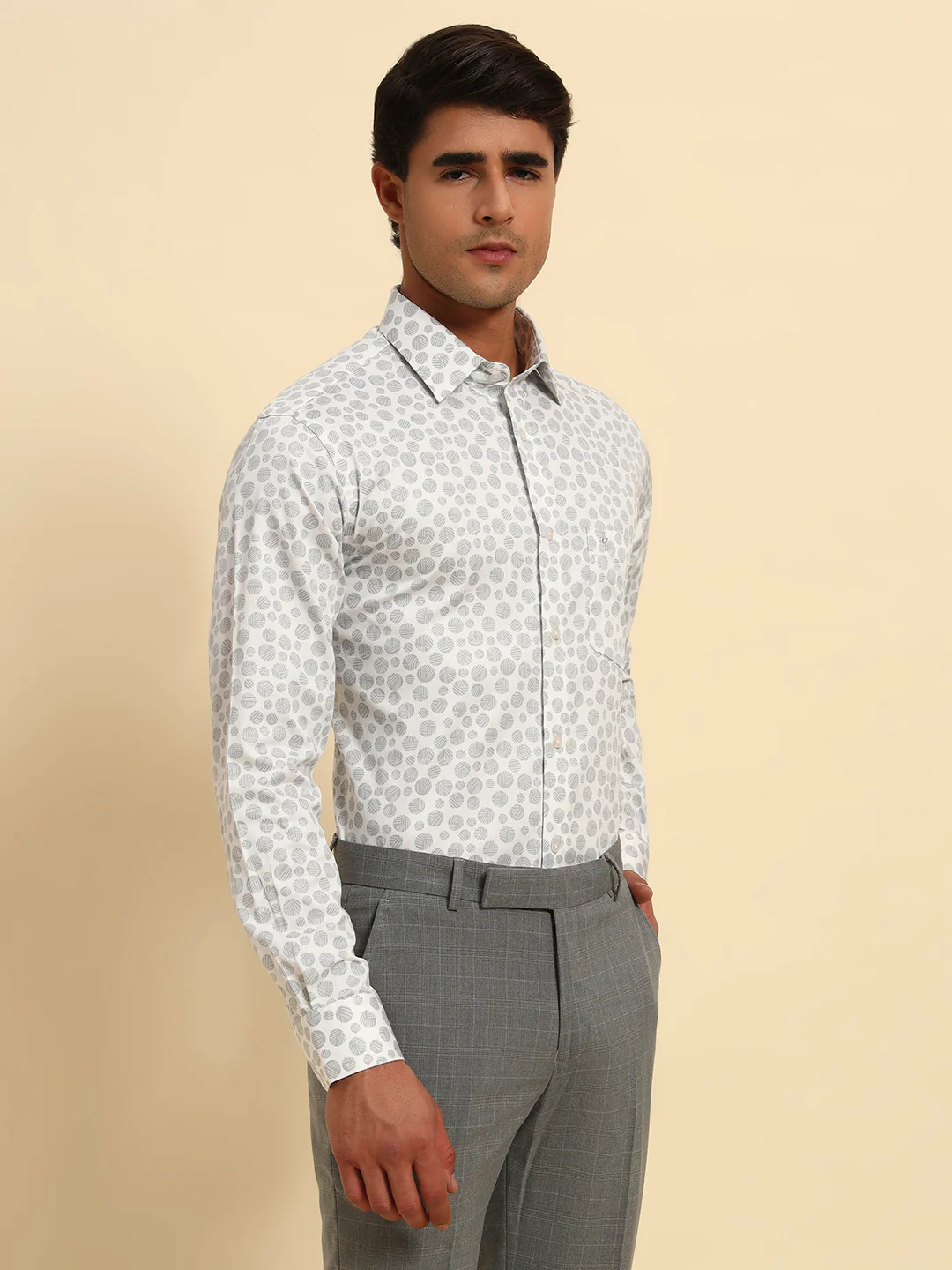 Formal Shirt for Men l Breathable & Soft with Color Fastness Regular Fit Spread Collar Neck Cotton Fabric Printed Pattern - Image 4
