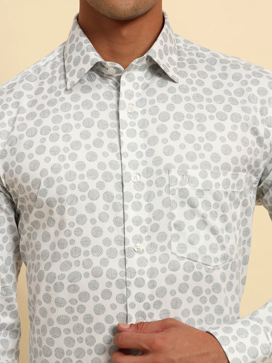 Formal Shirt for Men l Breathable & Soft with Color Fastness Regular Fit Spread Collar Neck Cotton Fabric Printed Pattern - Image 6