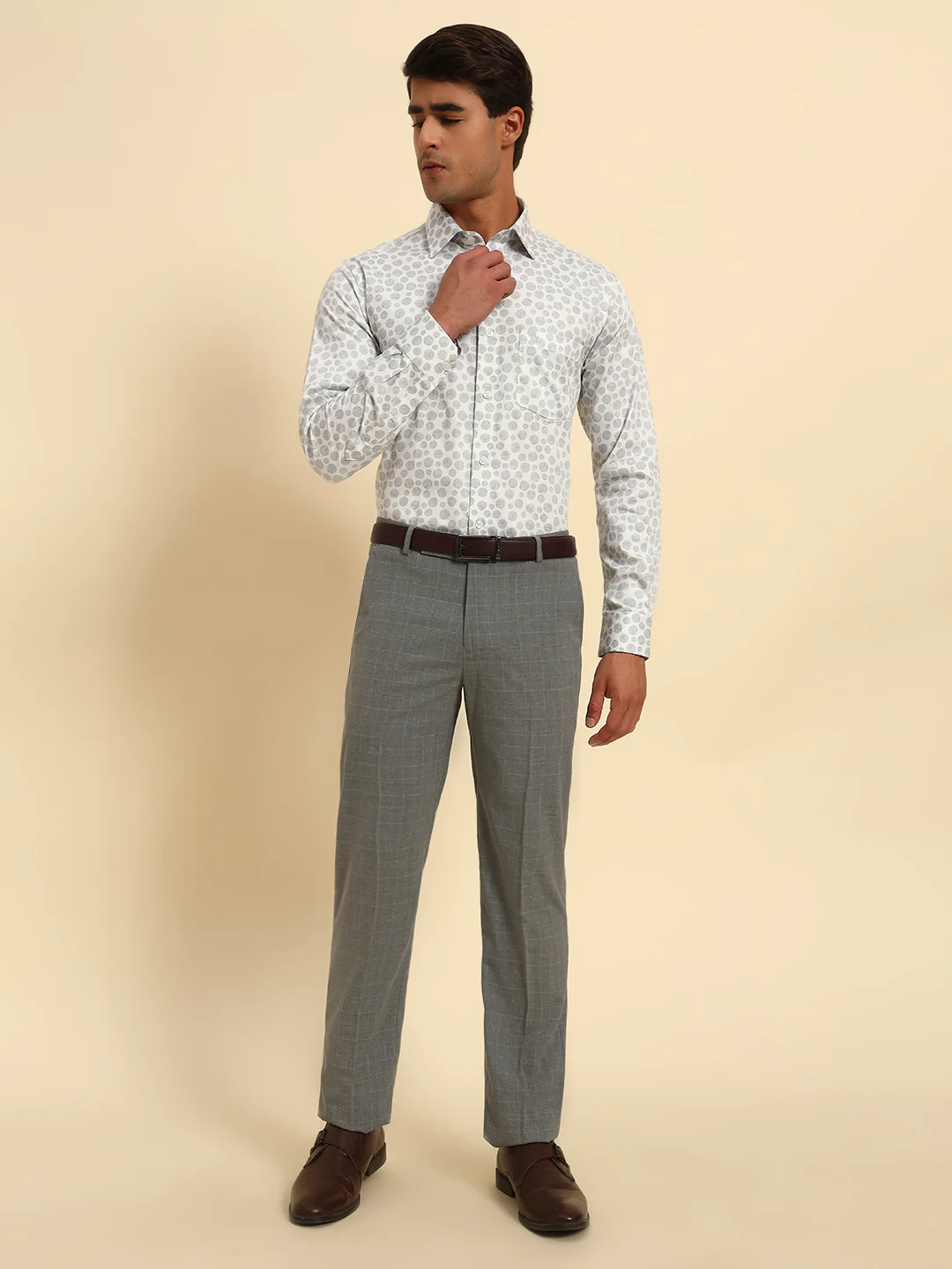 Formal Shirt for Men l Breathable & Soft with Color Fastness Regular Fit Spread Collar Neck Cotton Fabric Printed Pattern - Image 8