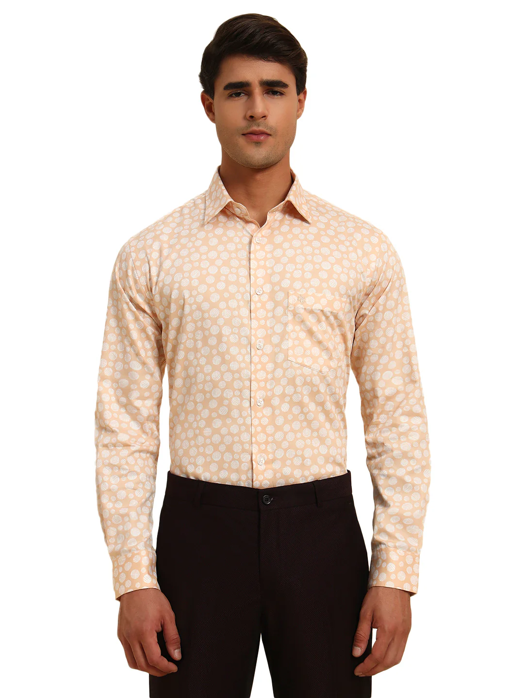 Formal Shirt for Men l Breathable & Soft with Color Fastness Regular Fit Spread Collar Neck Cotton Fabric Printed Pattern - Image 2