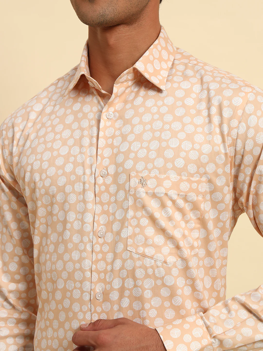 Formal Shirt for Men l Breathable & Soft with Color Fastness Regular Fit Spread Collar Neck Cotton Fabric Printed Pattern - Image 6