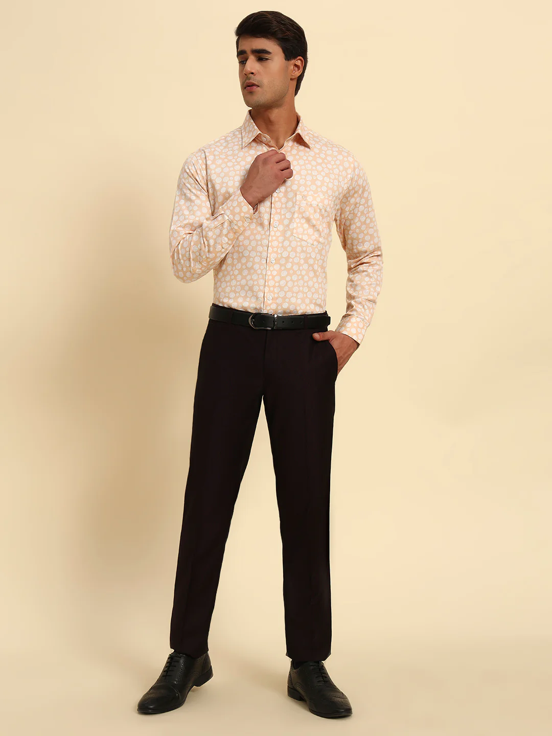 Formal Shirt for Men l Breathable & Soft with Color Fastness Regular Fit Spread Collar Neck Cotton Fabric Printed Pattern - Image 8