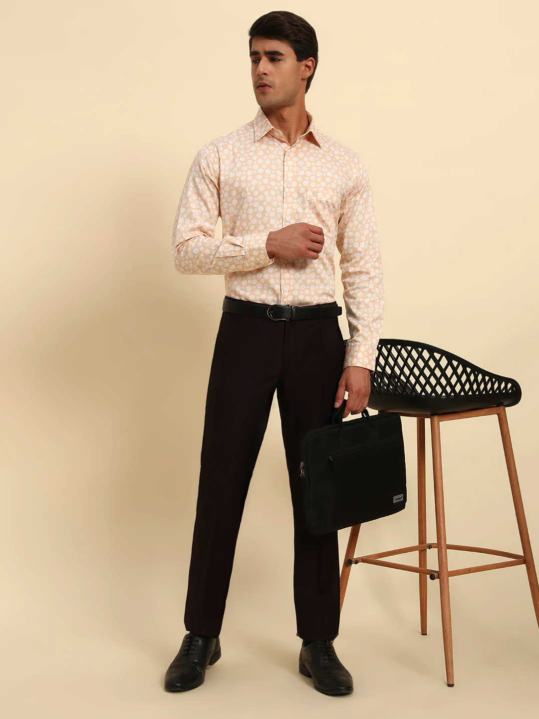 Formal Shirt for Men l Breathable & Soft with Color Fastness Regular Fit Spread Collar Neck Cotton Fabric Printed Pattern - Image 9