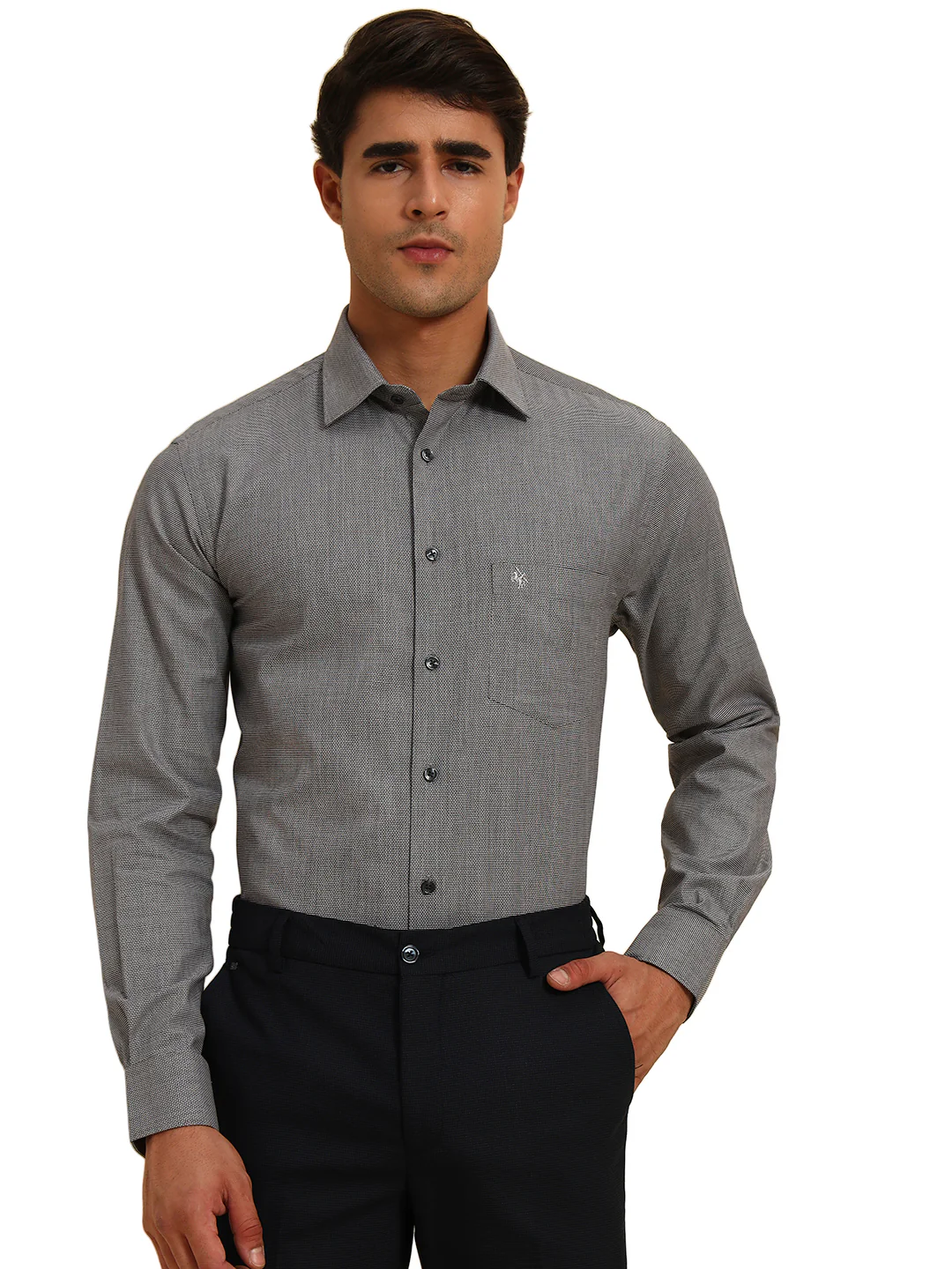 Formal Shirt for Men l Breathable & Soft with Color Fastness Regular Fit Spread Collar Neck Cotton Fabric Self Design Pattern - Image 2