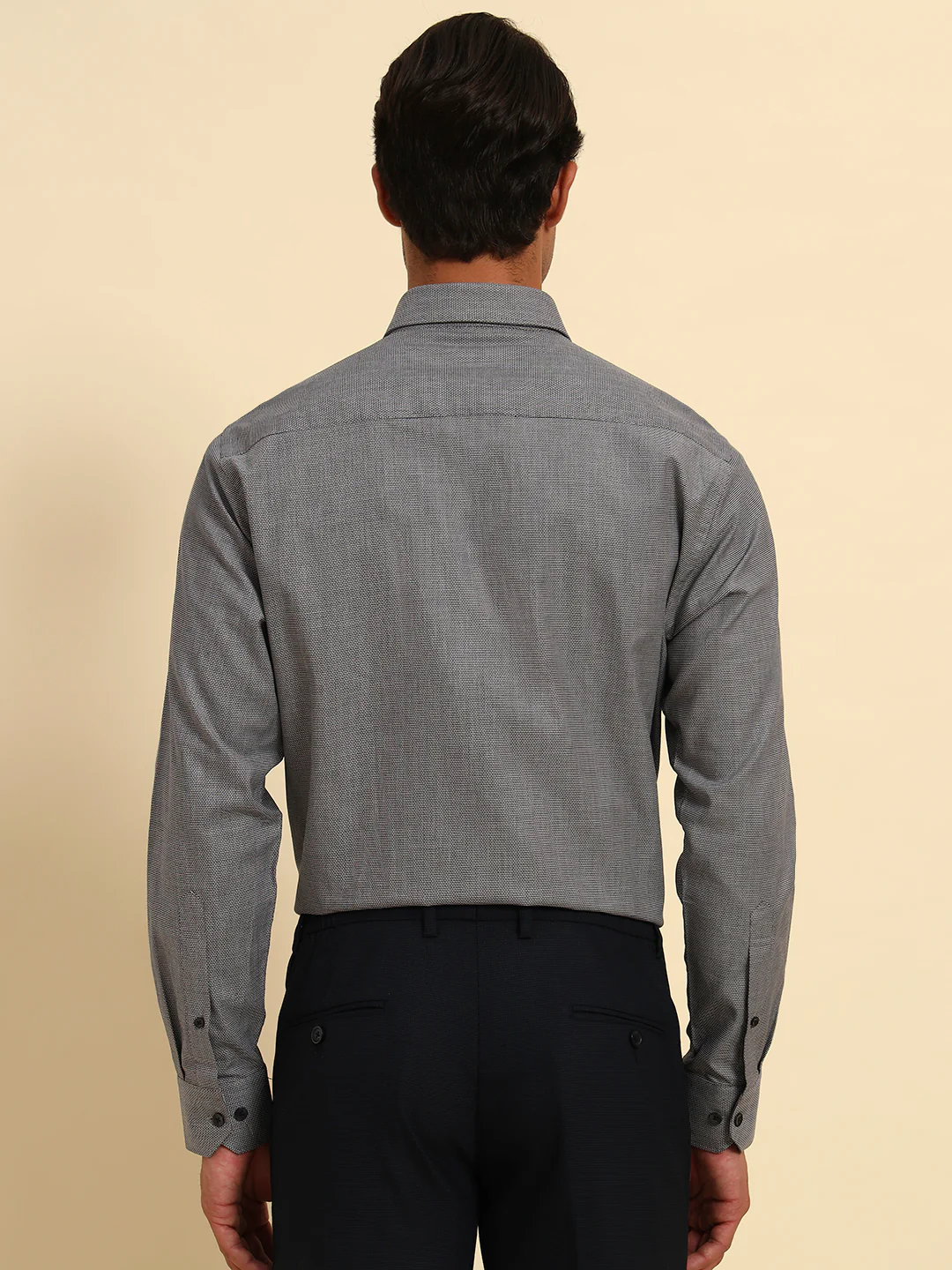 Formal Shirt for Men l Breathable & Soft with Color Fastness Regular Fit Spread Collar Neck Cotton Fabric Self Design Pattern - Image 7