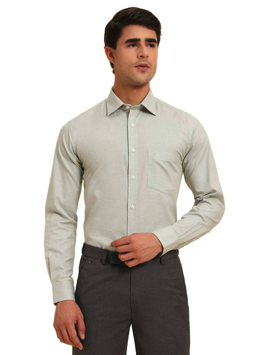 Formal Shirt for Men l Breathable & Soft with Color Fastness Regular Fit Spread Collar Neck Cotton Fabric Self Design Pattern - Image 2