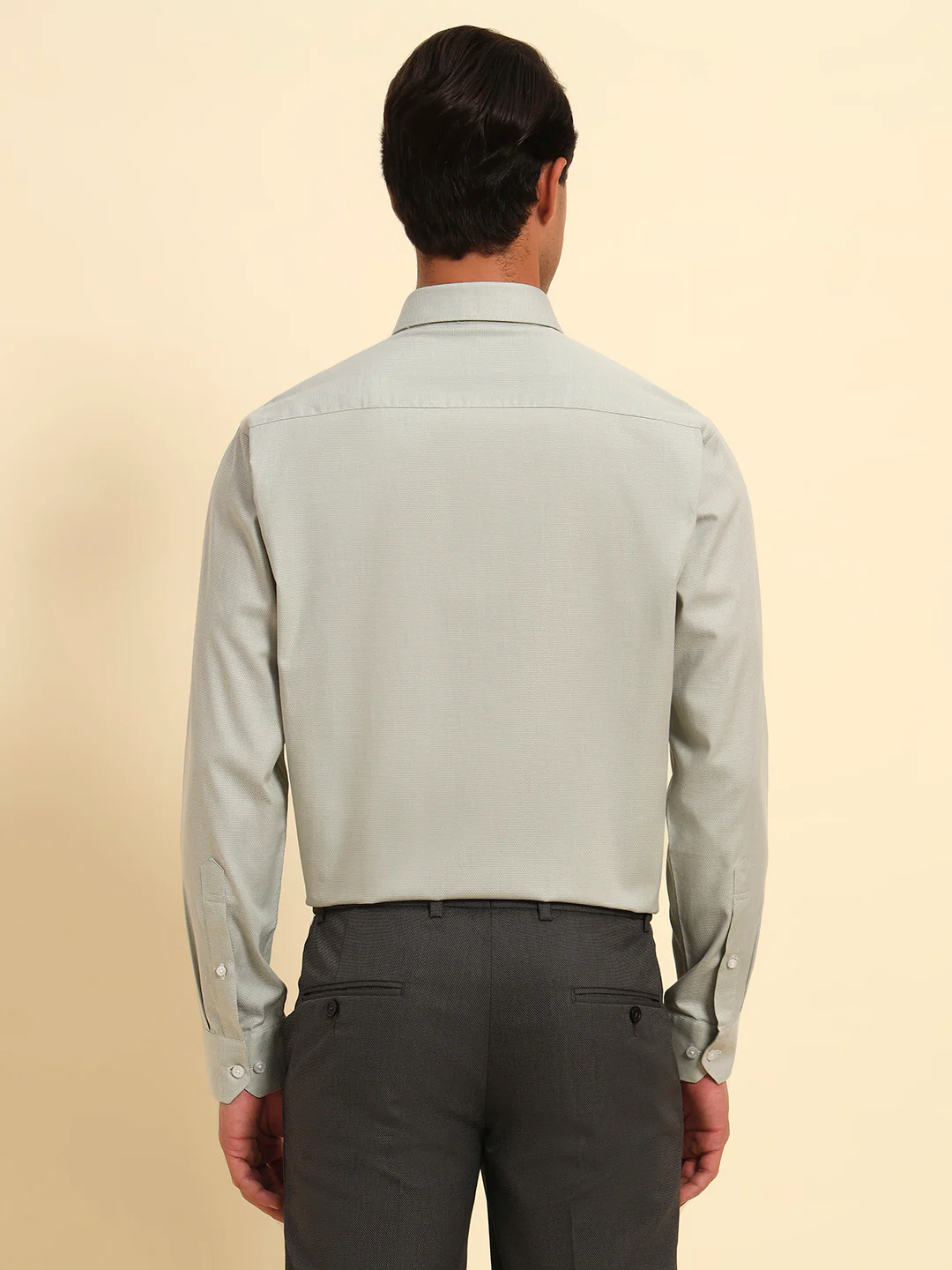 Formal Shirt for Men l Breathable & Soft with Color Fastness Regular Fit Spread Collar Neck Cotton Fabric Self Design Pattern - Image 7