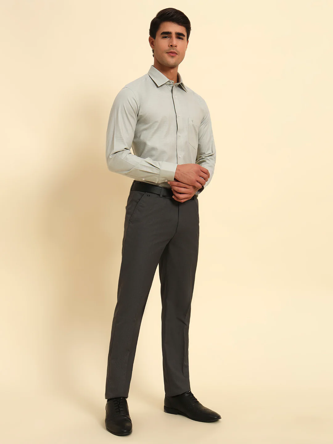 Formal Shirt for Men l Breathable & Soft with Color Fastness Regular Fit Spread Collar Neck Cotton Fabric Self Design Pattern - Image 8