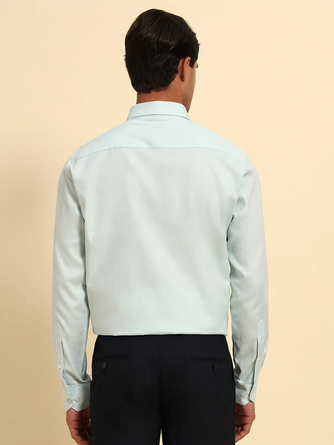 Formal Shirt for Men l Breathable & Soft with Color Fastness Regular Fit Spread Collar Neck Cotton Fabric Self Design Pattern - Image 7