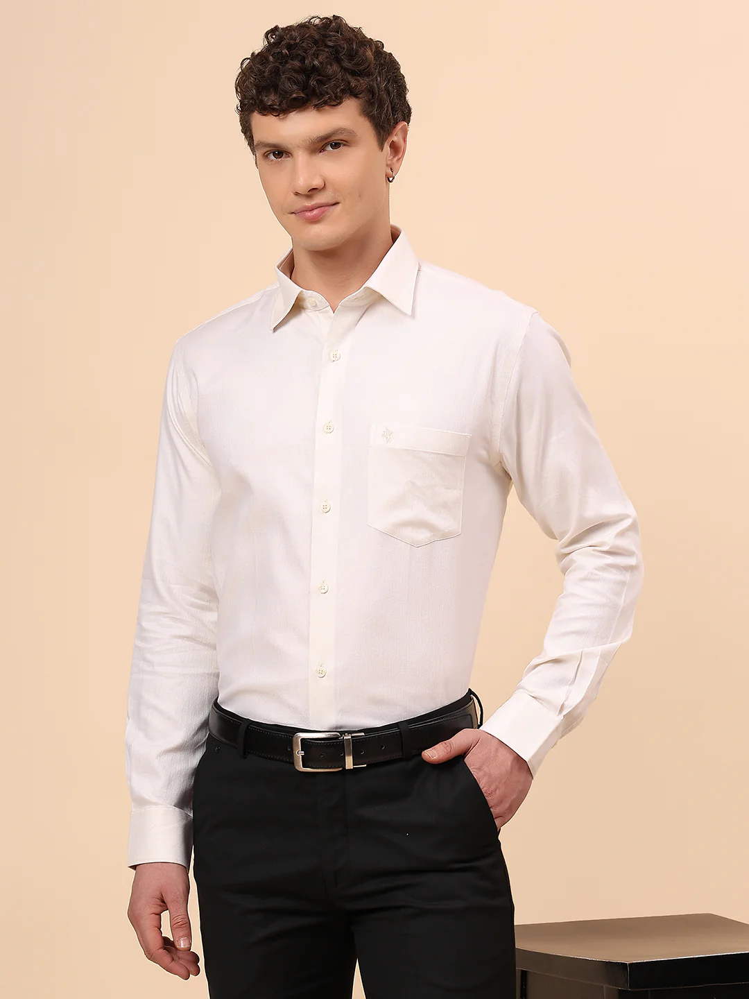 Formal Shirt for Men l Breathable & Soft with Color Fastness Regular Fit Spread Collar Neck Cotton Fabric Solid Pattern - Image 2