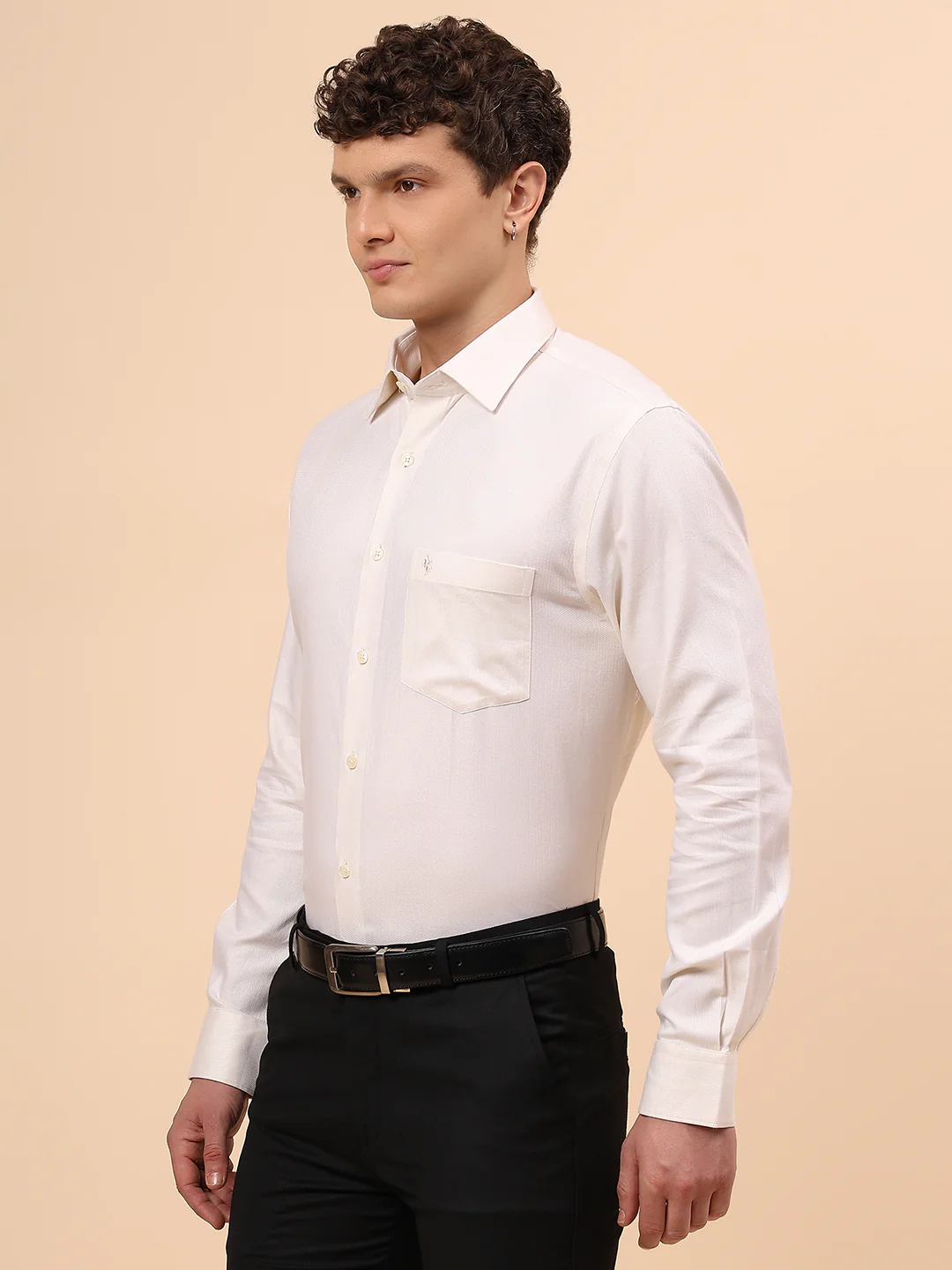Formal Shirt for Men l Breathable & Soft with Color Fastness Regular Fit Spread Collar Neck Cotton Fabric Solid Pattern - Image 4